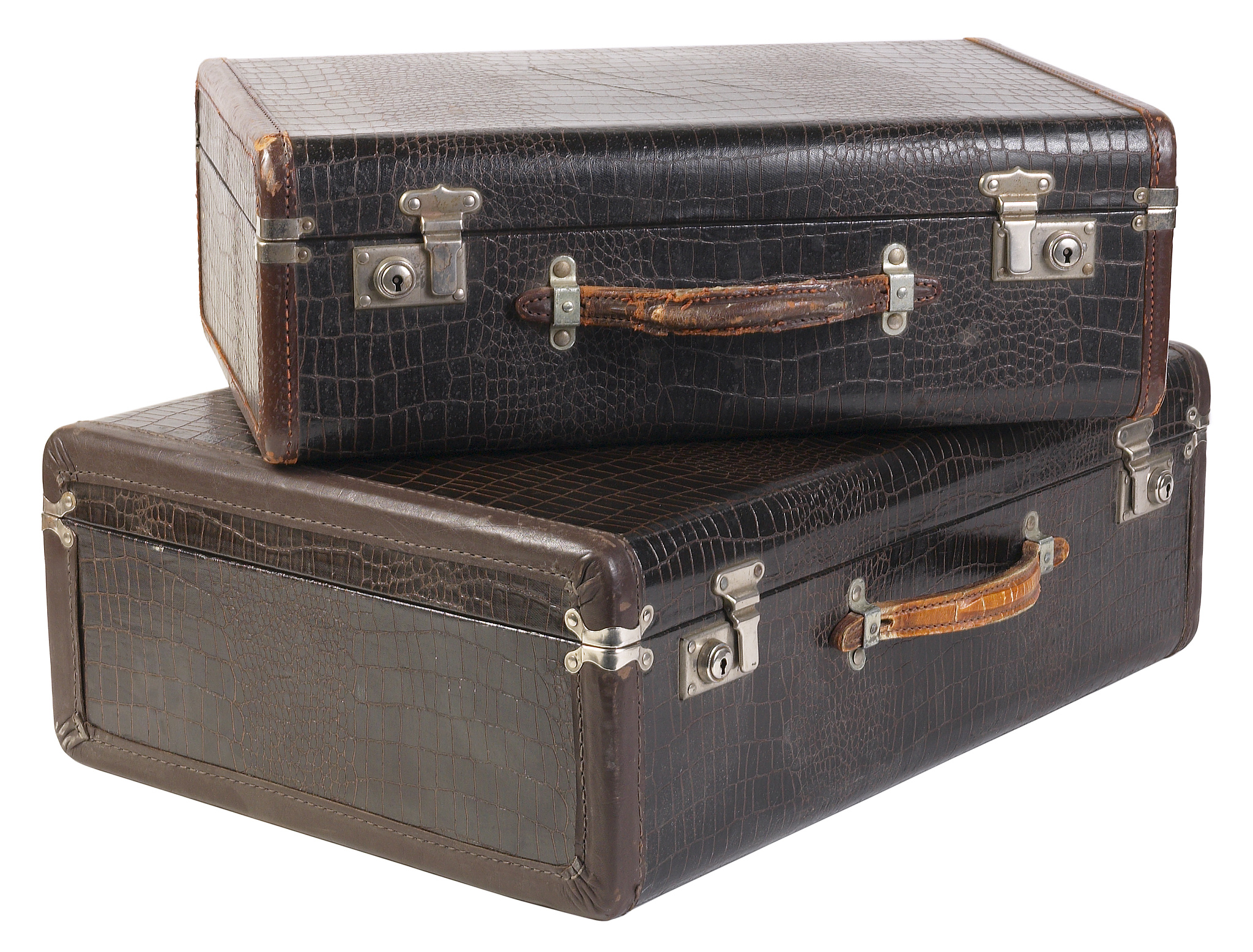 Portable 3-Piece Leather Watch Box for Travel - Vintage Crazy Horse Leather