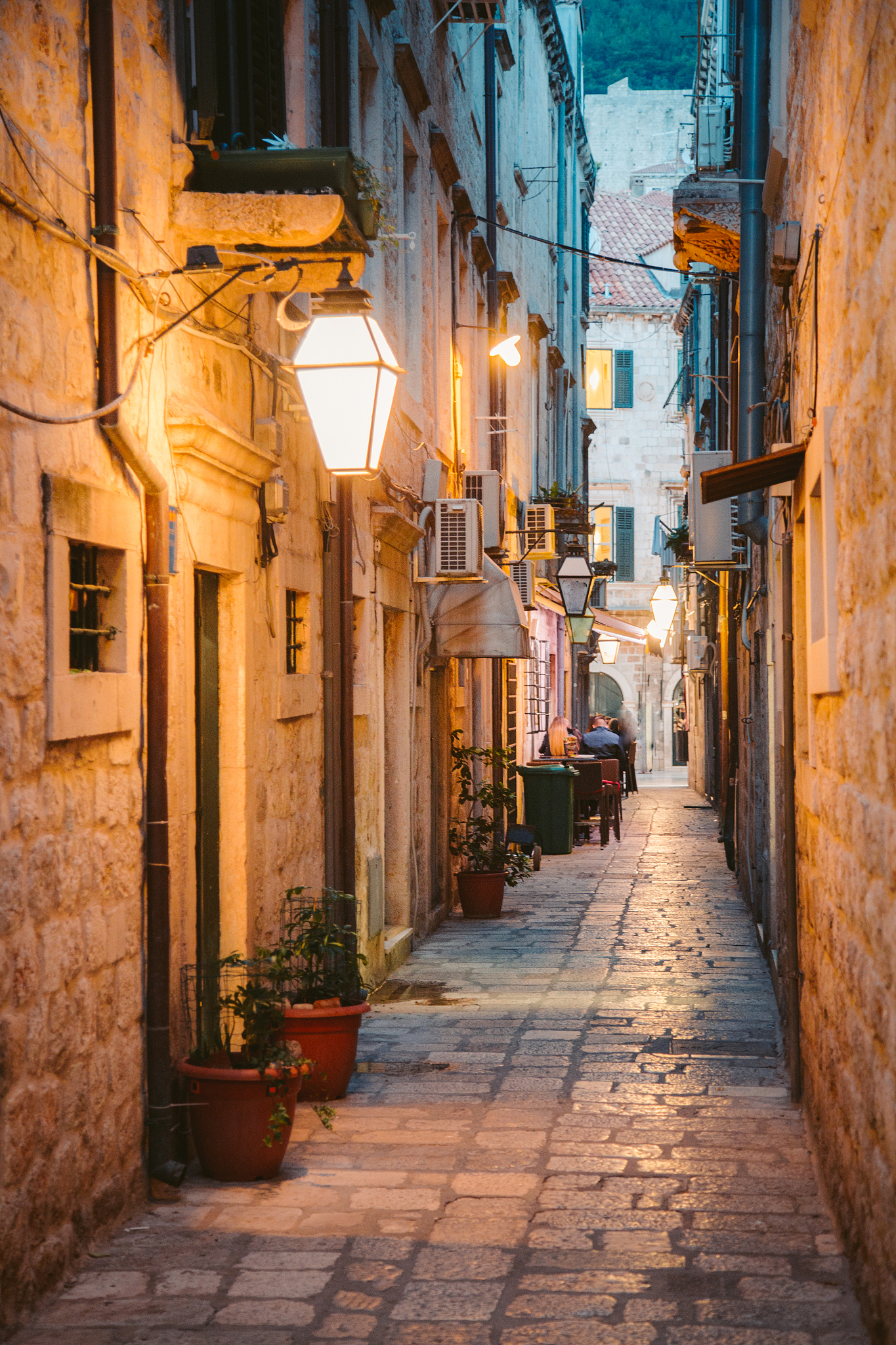 historic town of dubrovnik at twilight, dalmatia, croatia