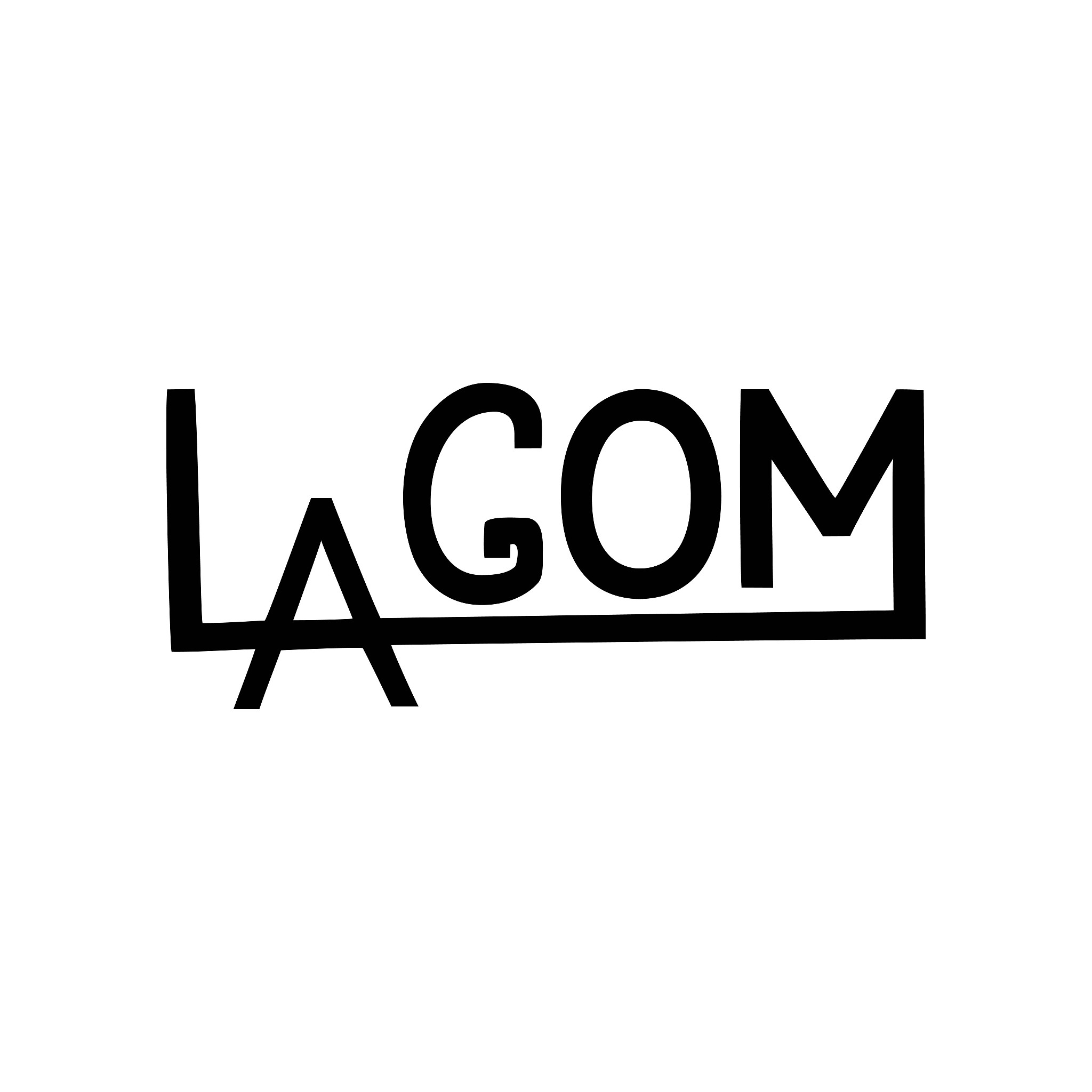 lagom word font design. lettering trendy style logo. scandinavia