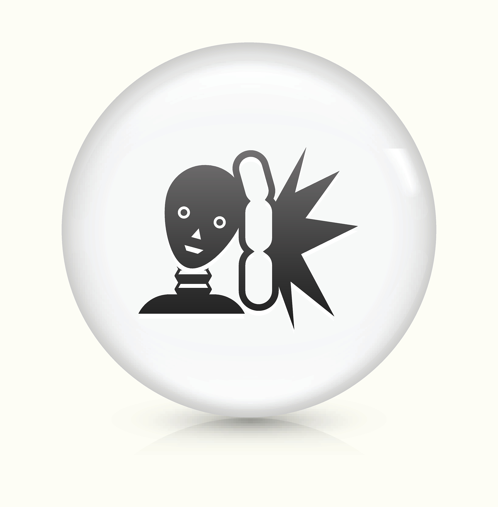 airbag test icon on white round vector button