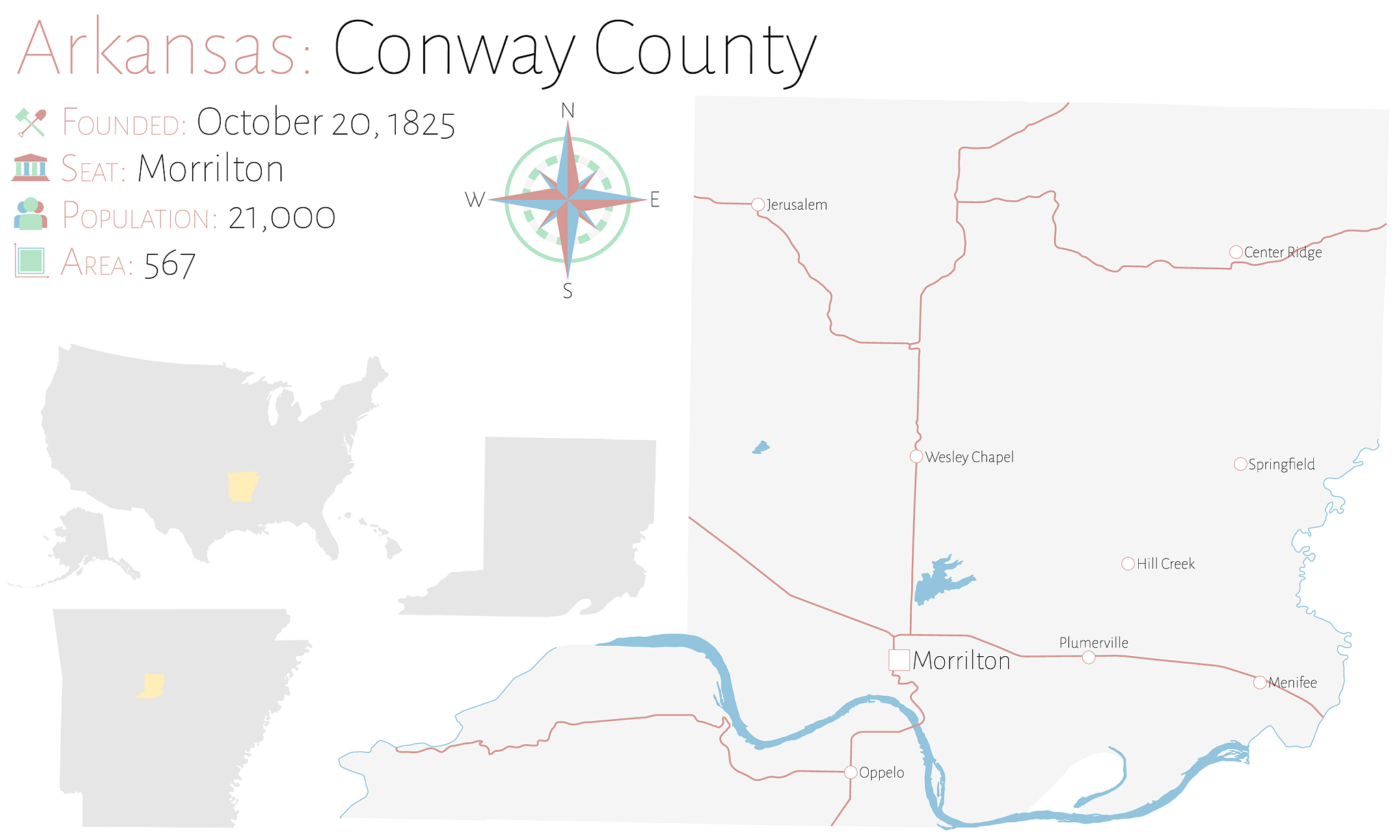 map conway county in arkansas