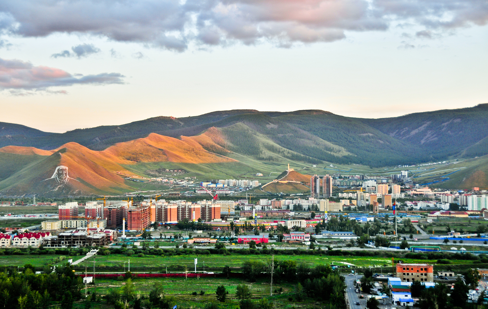city at sunset