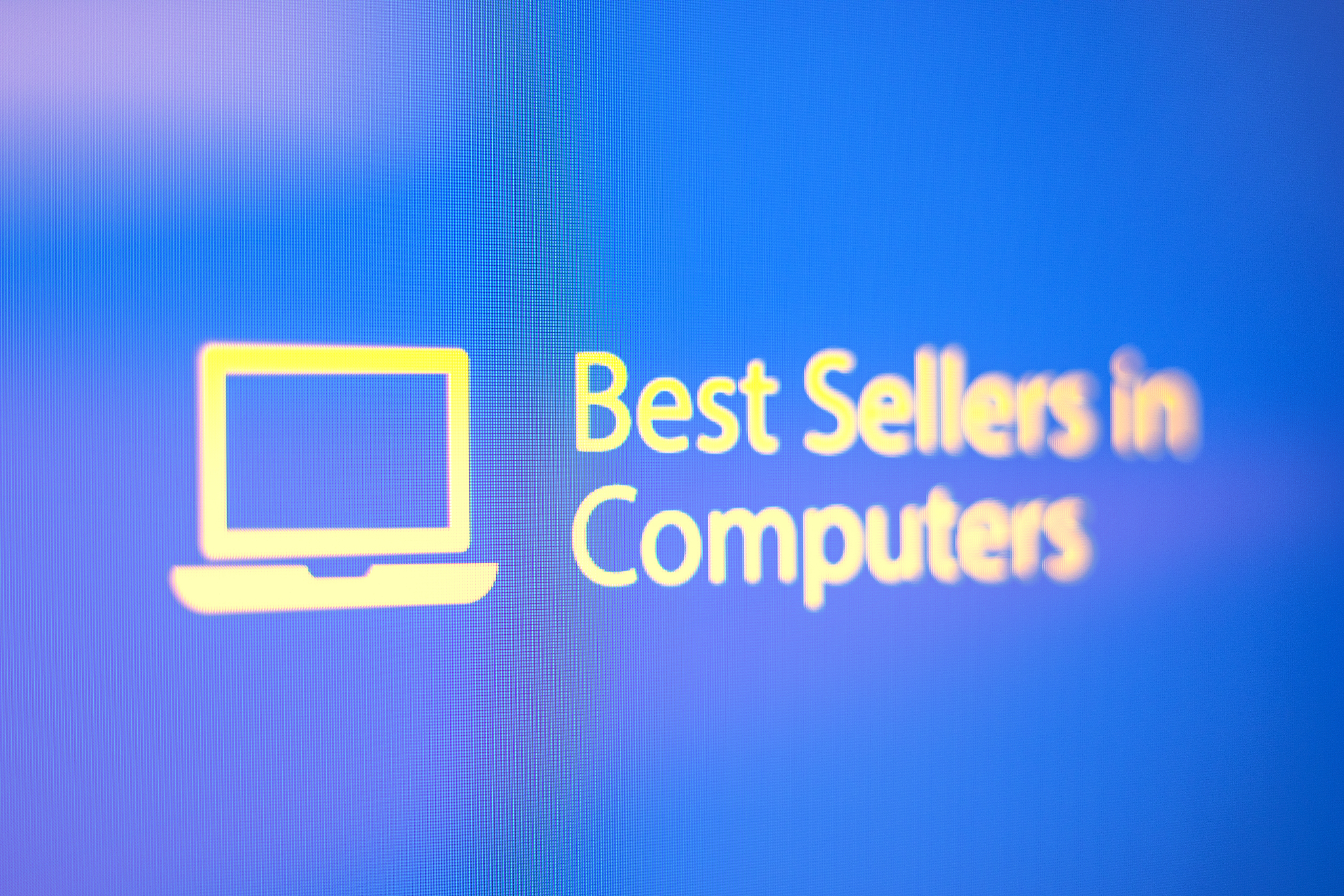 best sellers in computers text and sign on the close-up monitor 