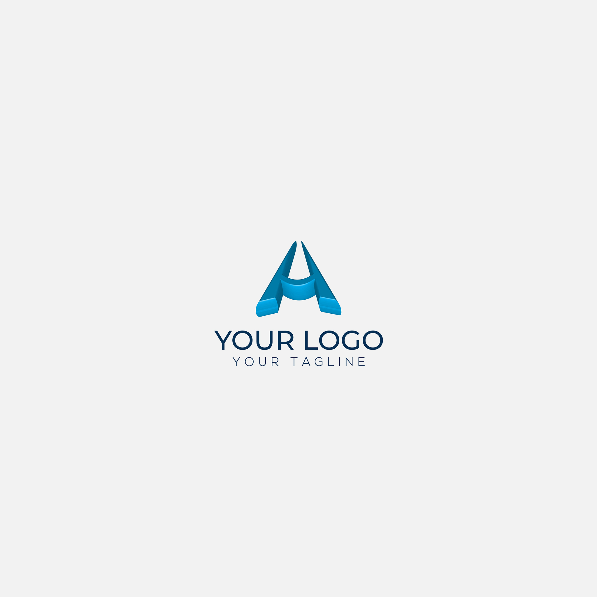 3d lettering a logo simple triangle