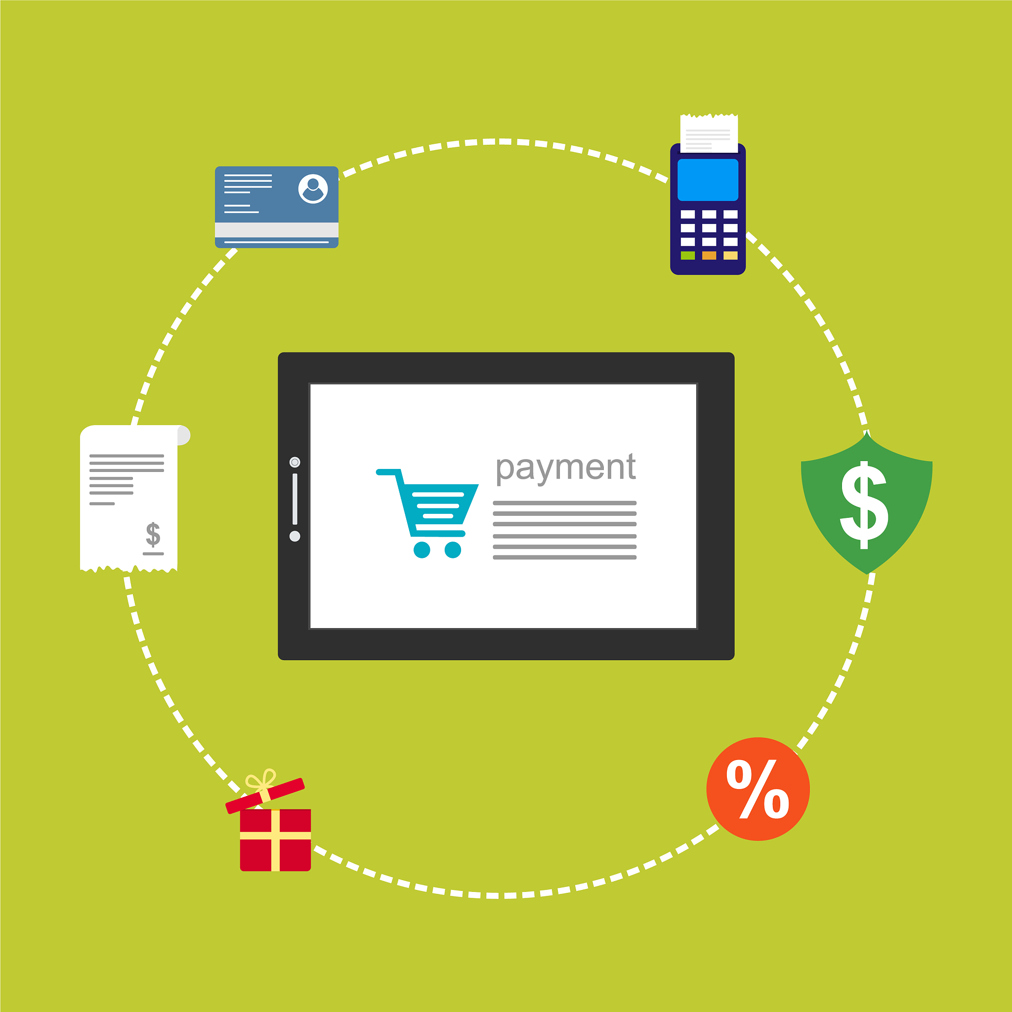 concept online and mobile payments for web page