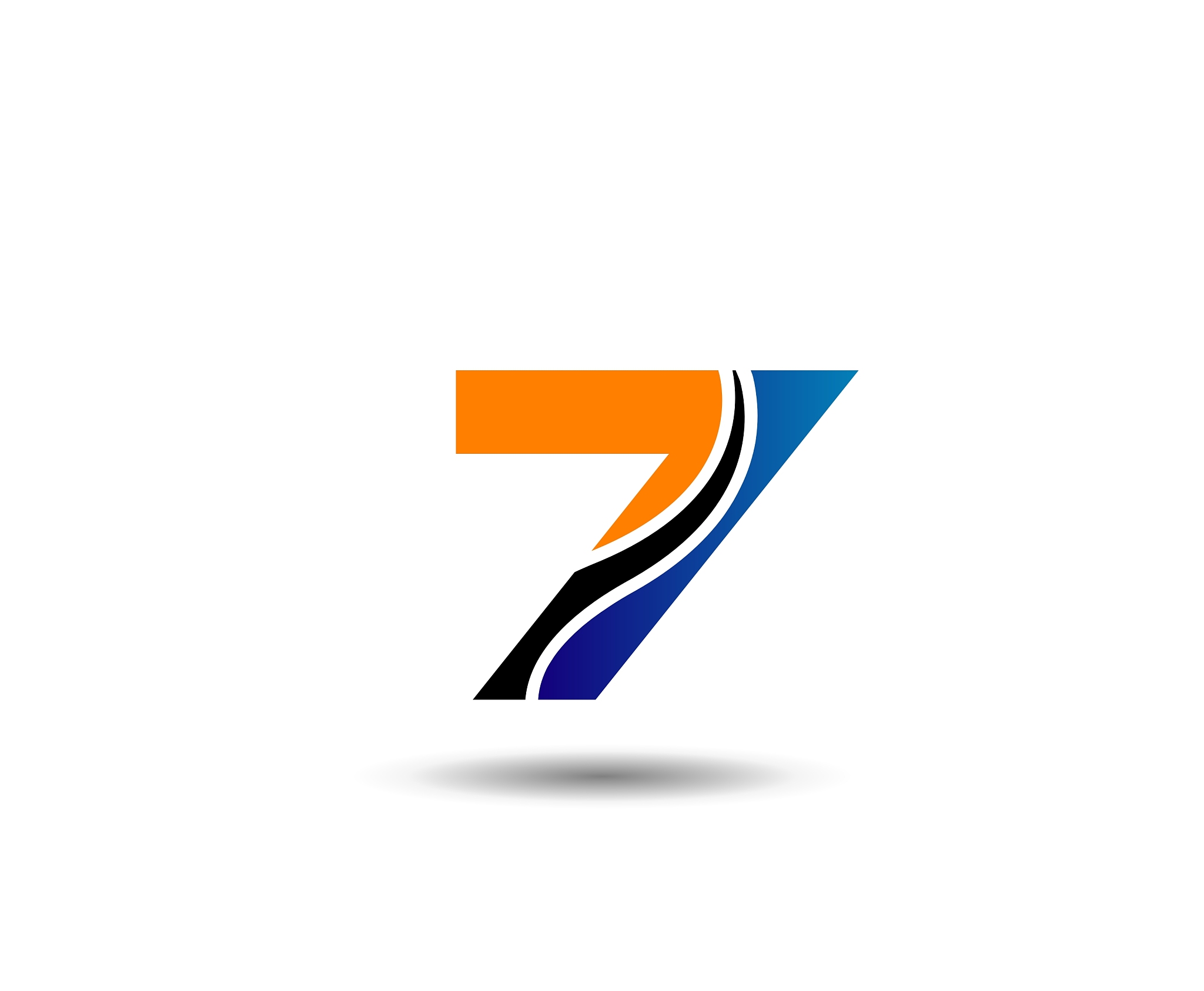number seven 7 logo icon template elements