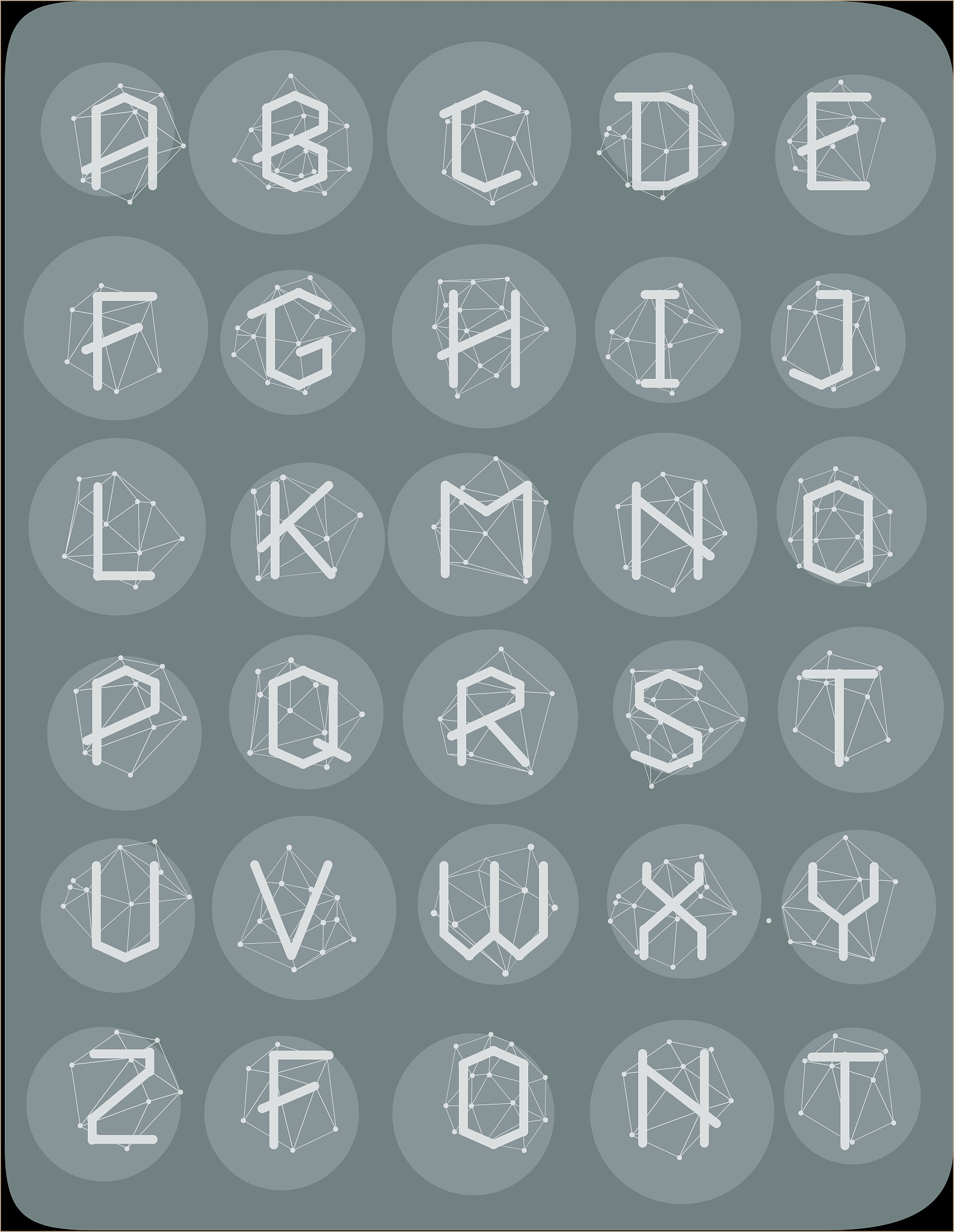 polygonal geometric font