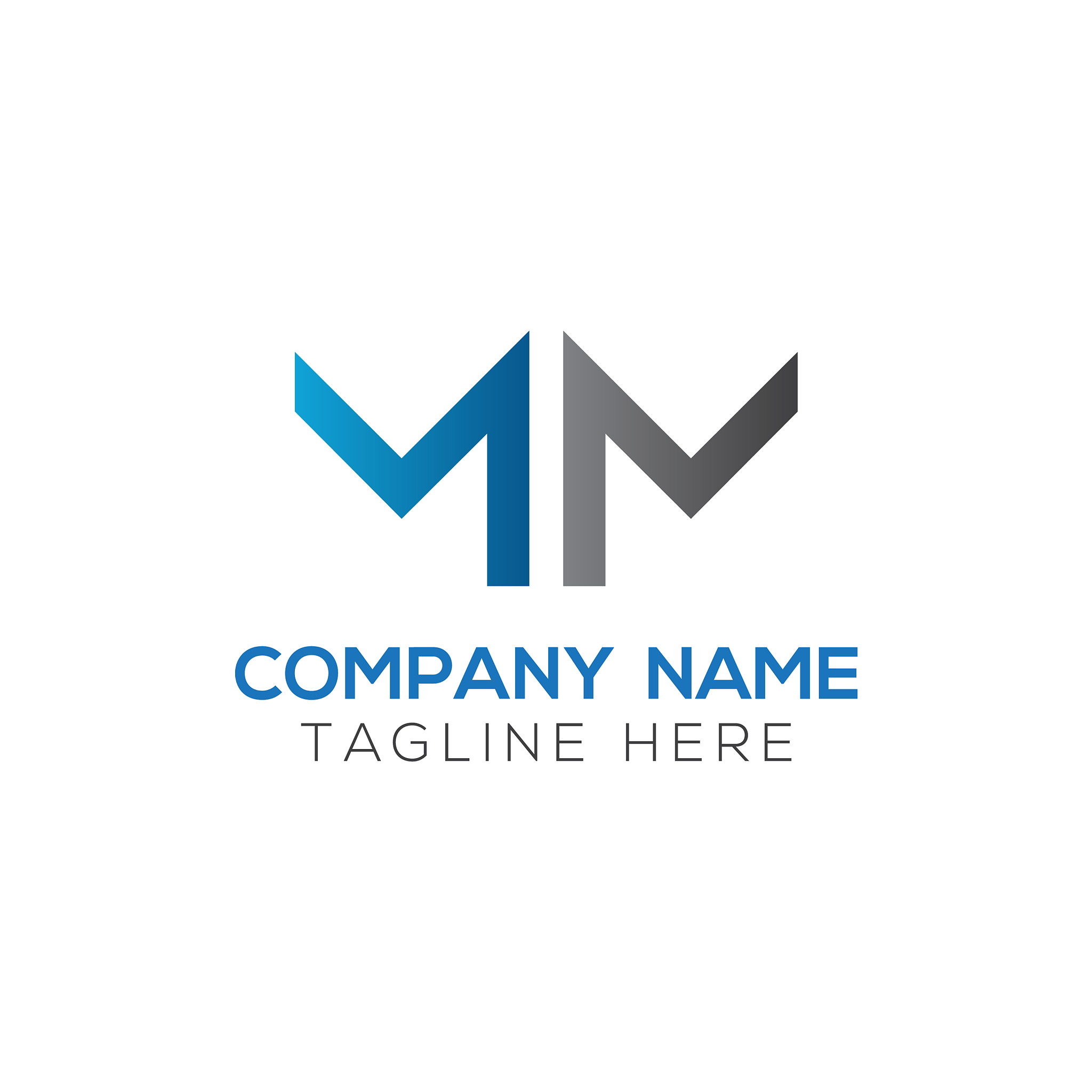 initial mm letter logo design template abstract