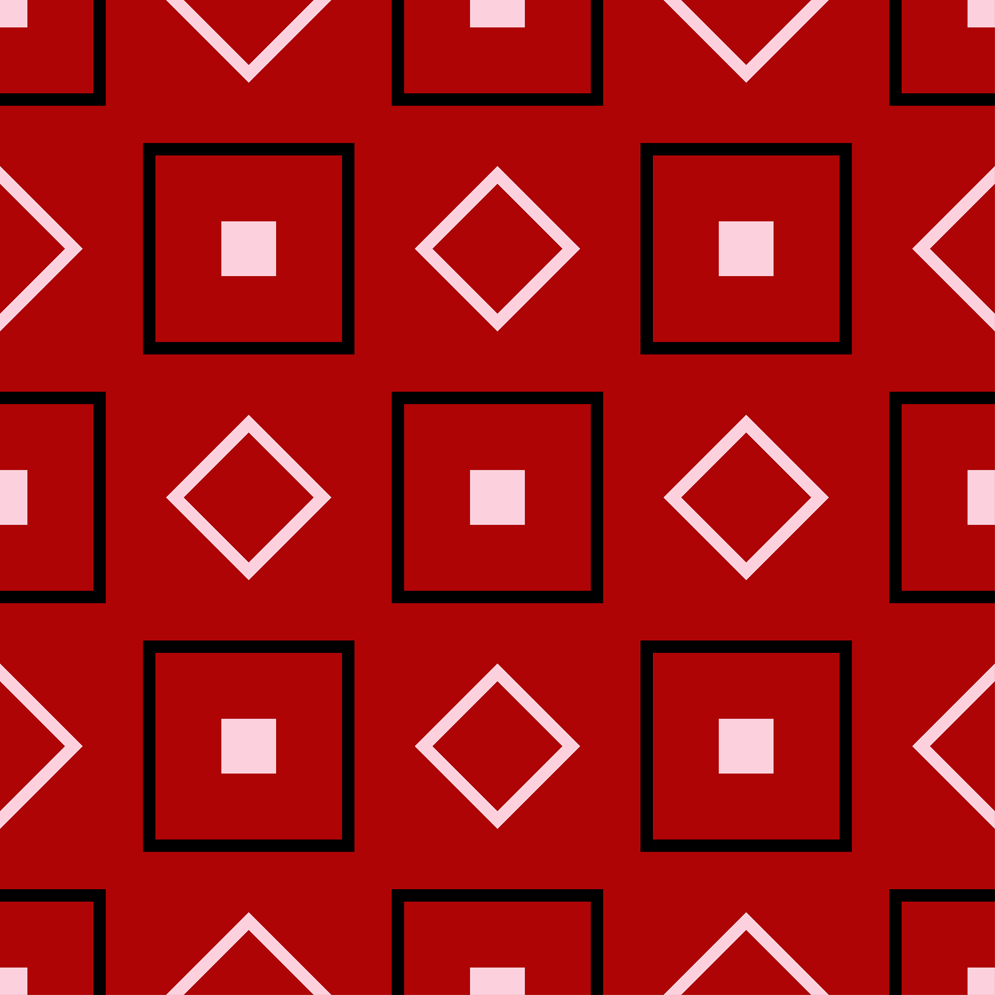 抽象艺术图案：红黑方块与白色圆形的几何美感