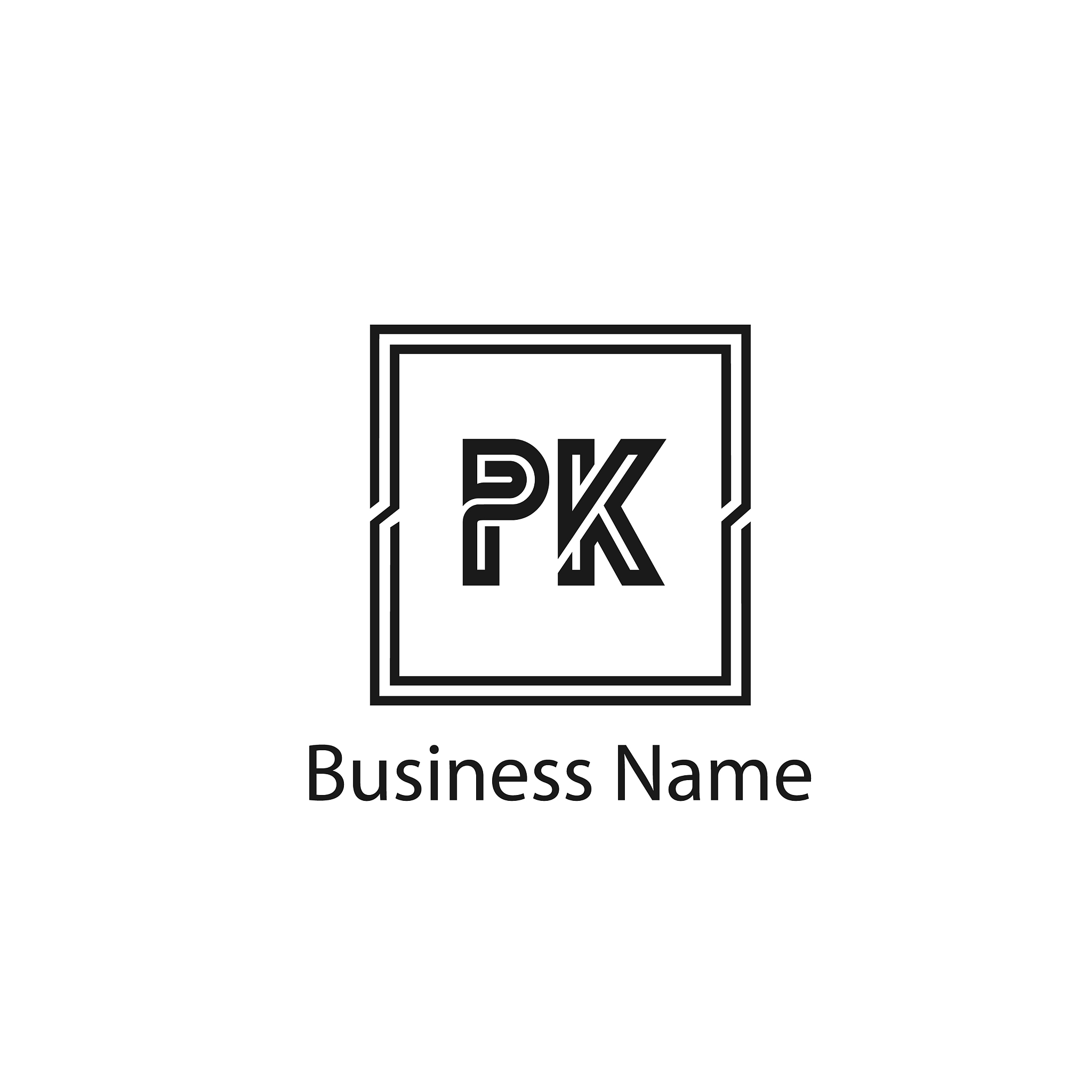 initial letter pk logo template design