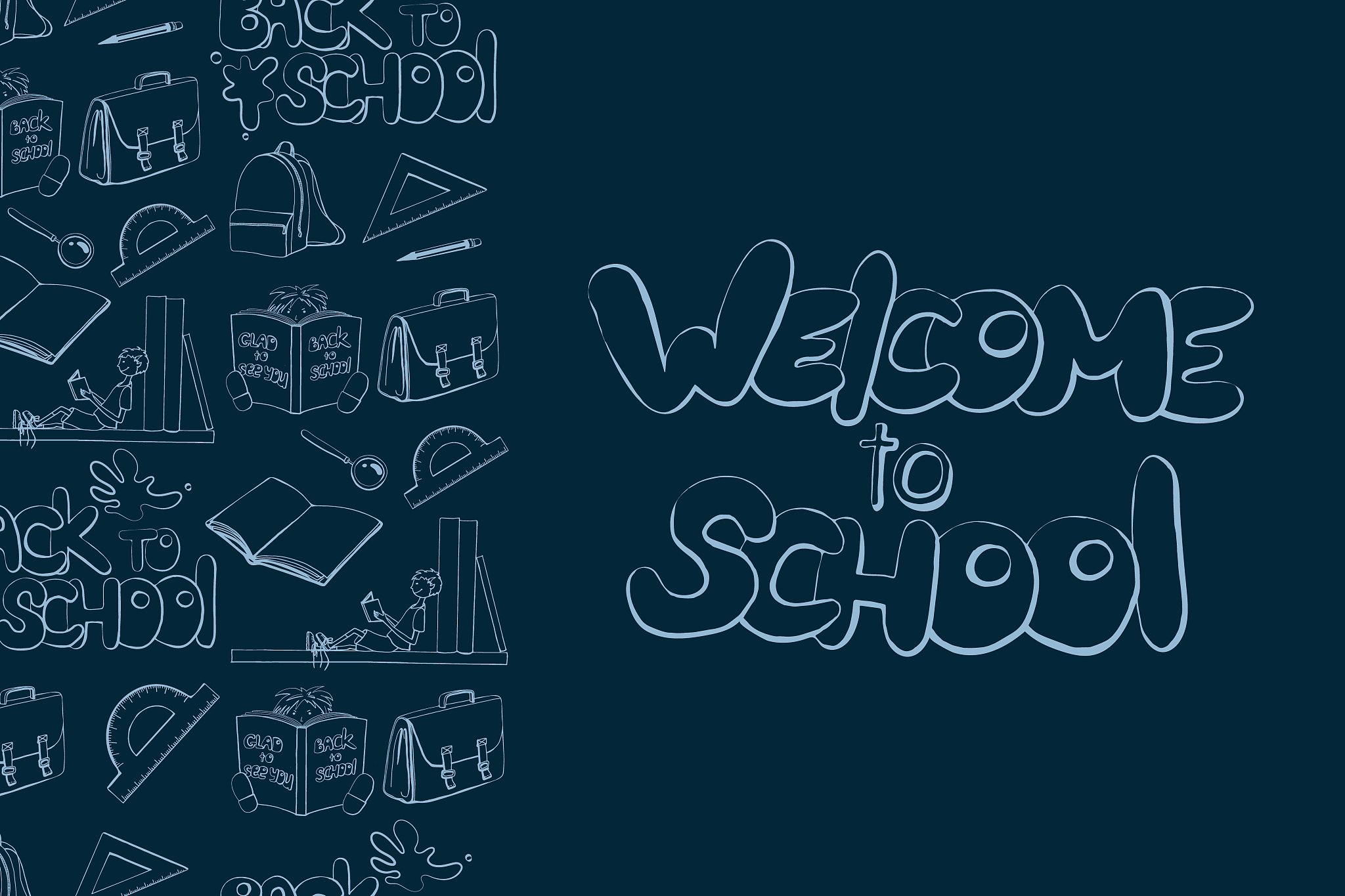 color cartoon school banner