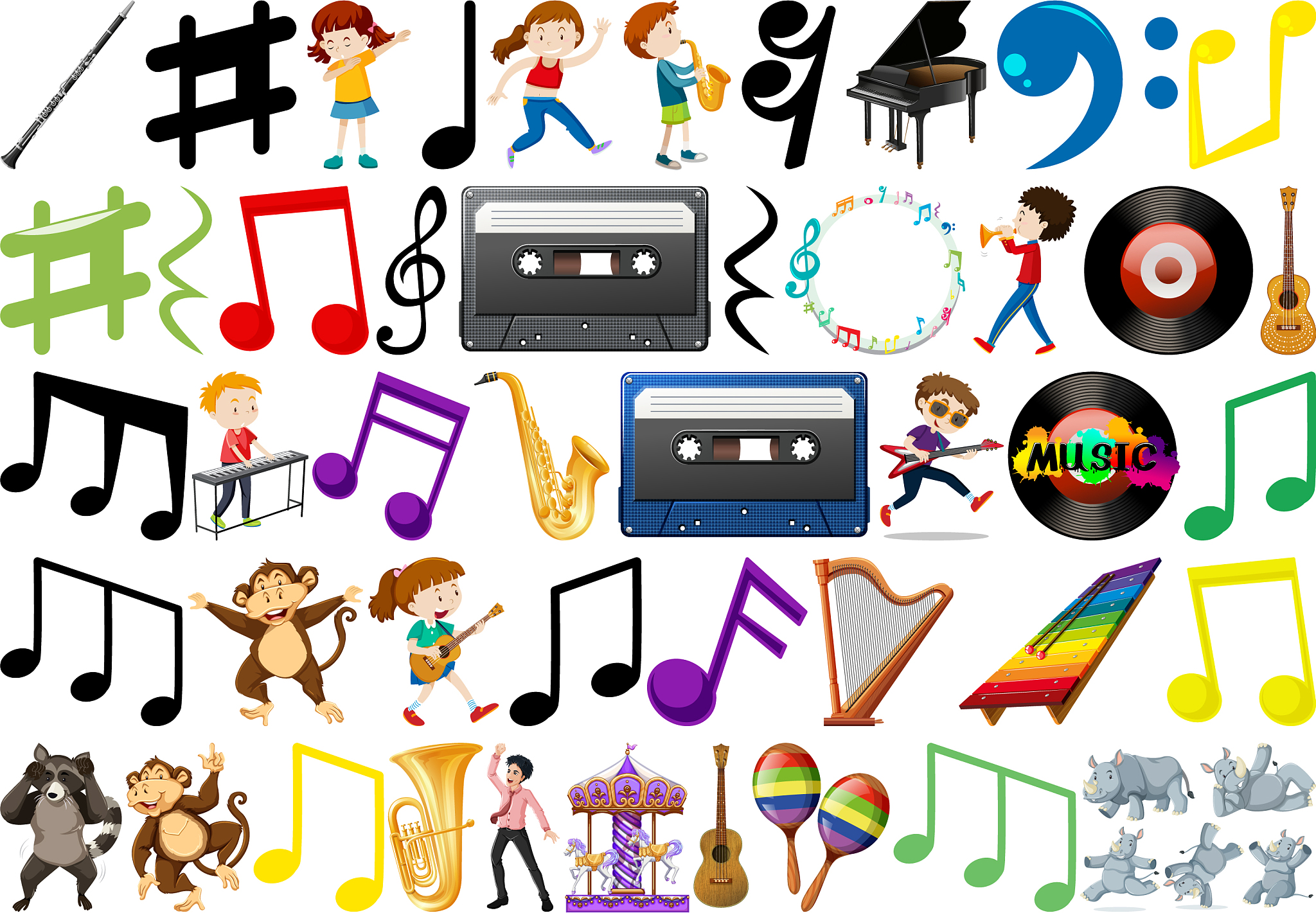 set of music element