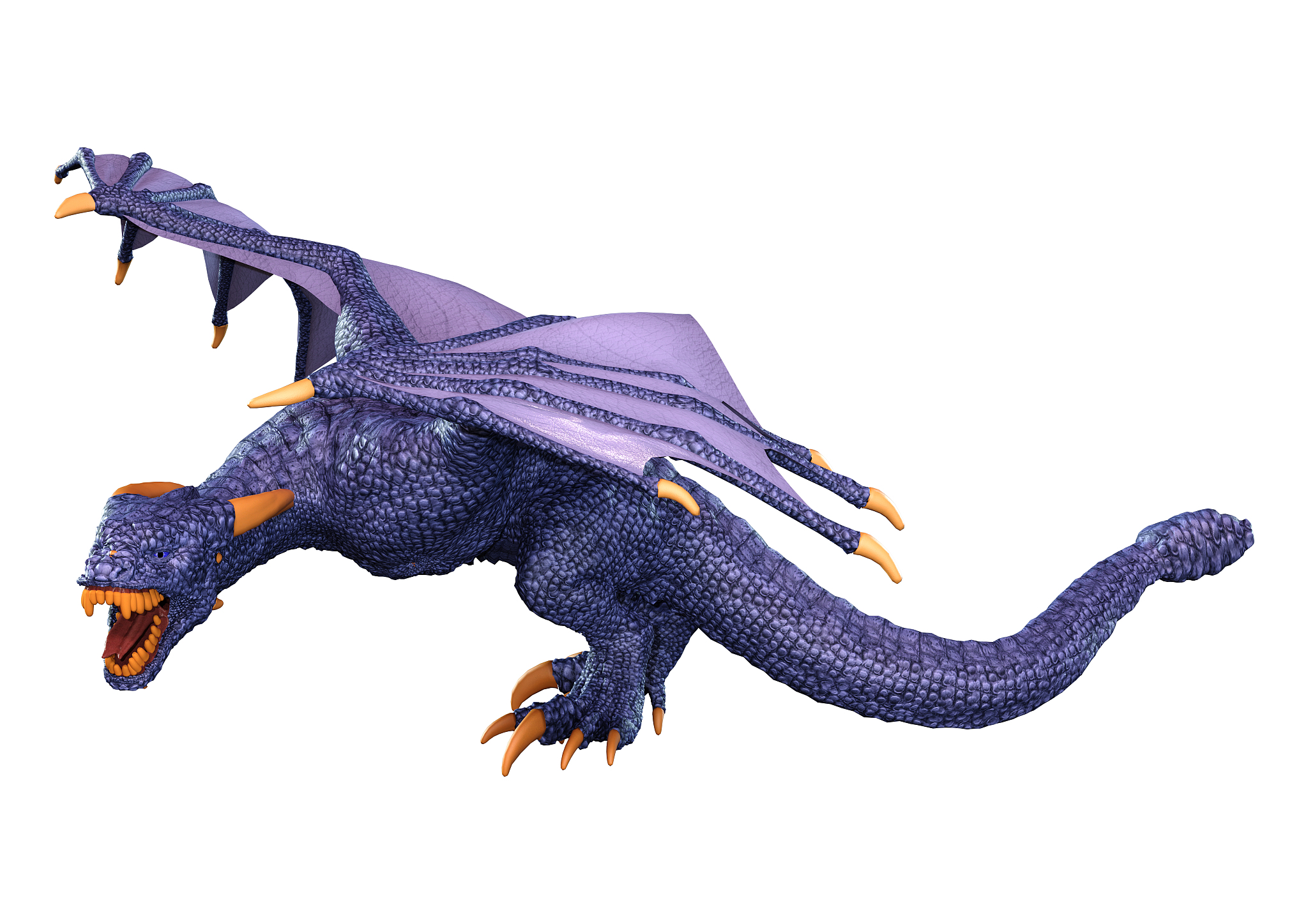 3d illustration fantasy dragon on white