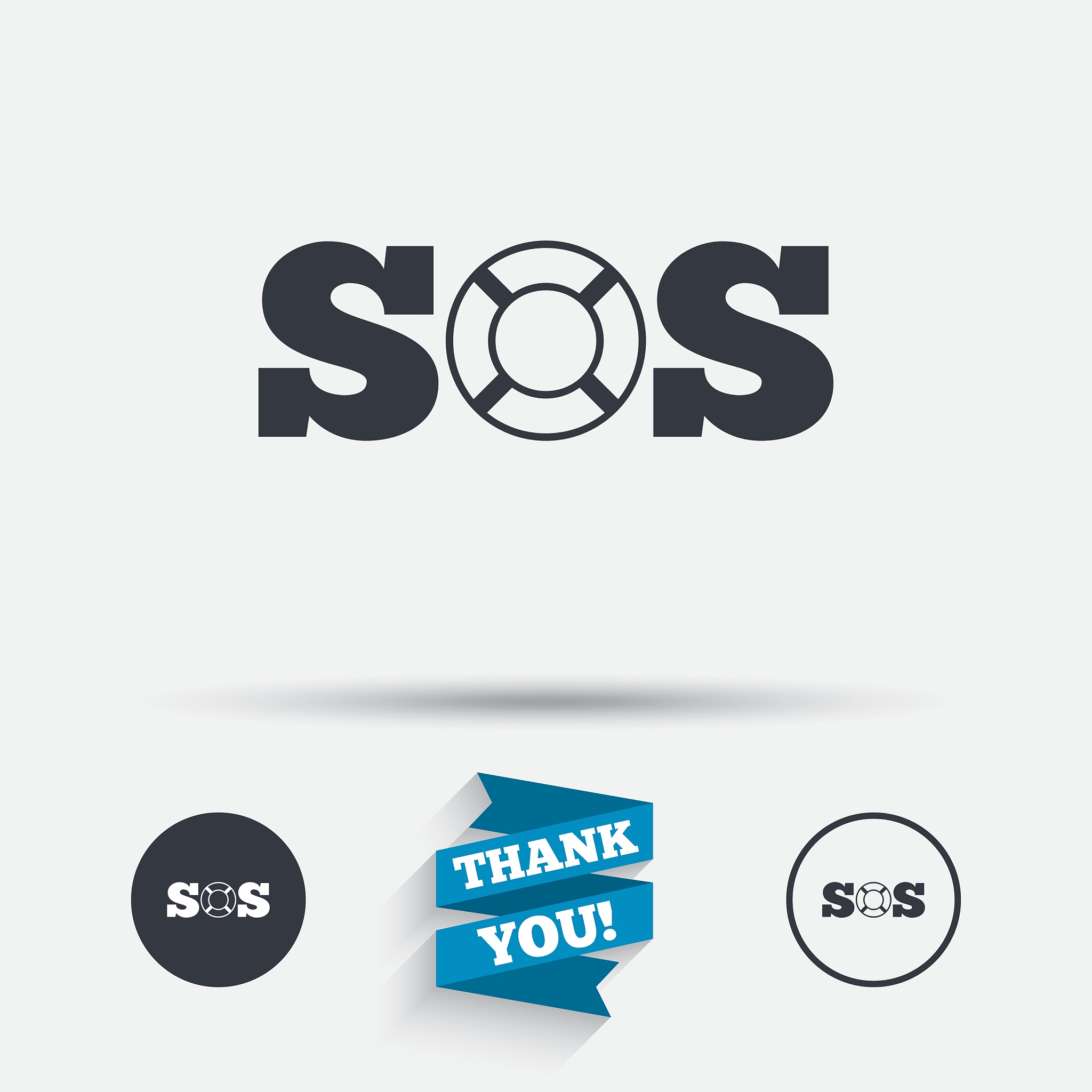 sos sign icon lifebuoy symbol