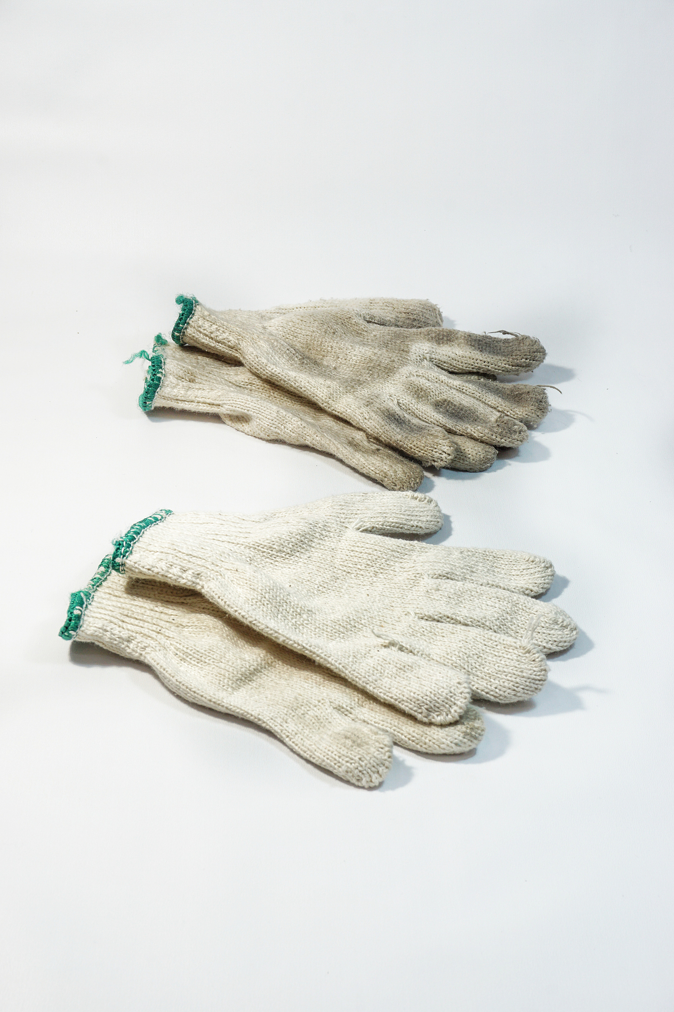 close-up of gloves on white background