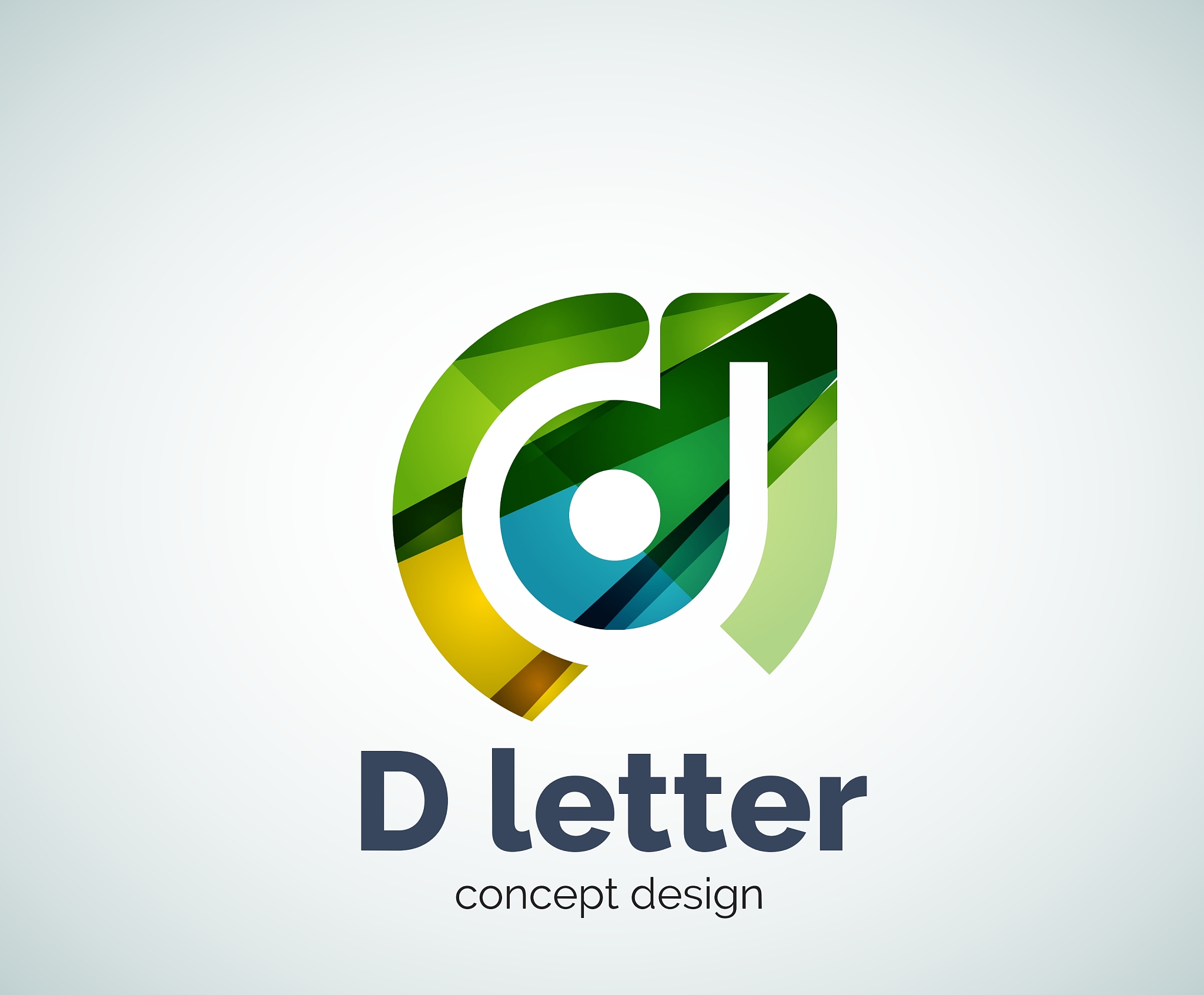 d letter concept logo template