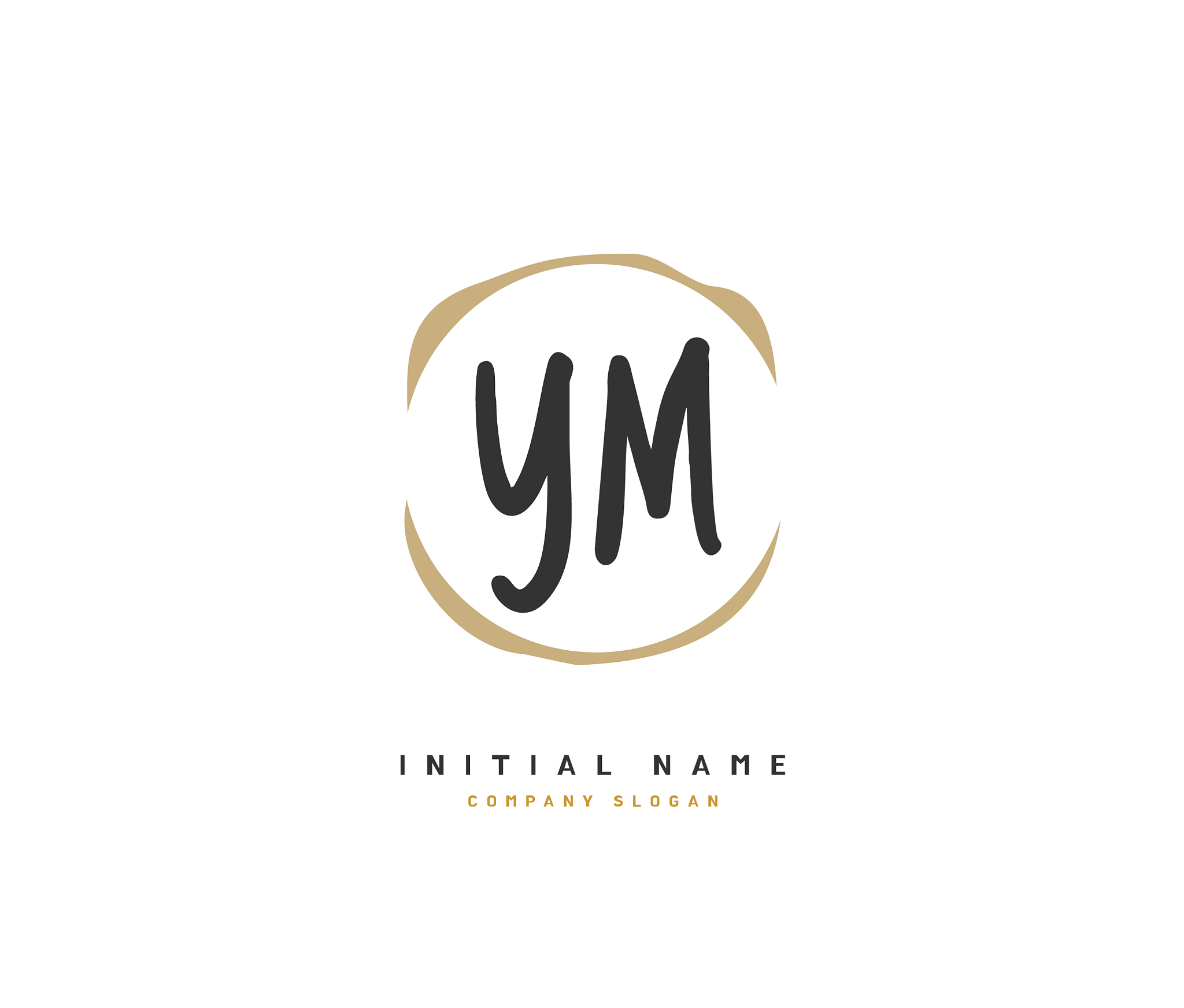 y m ym beauty initial logo handwriting logo of