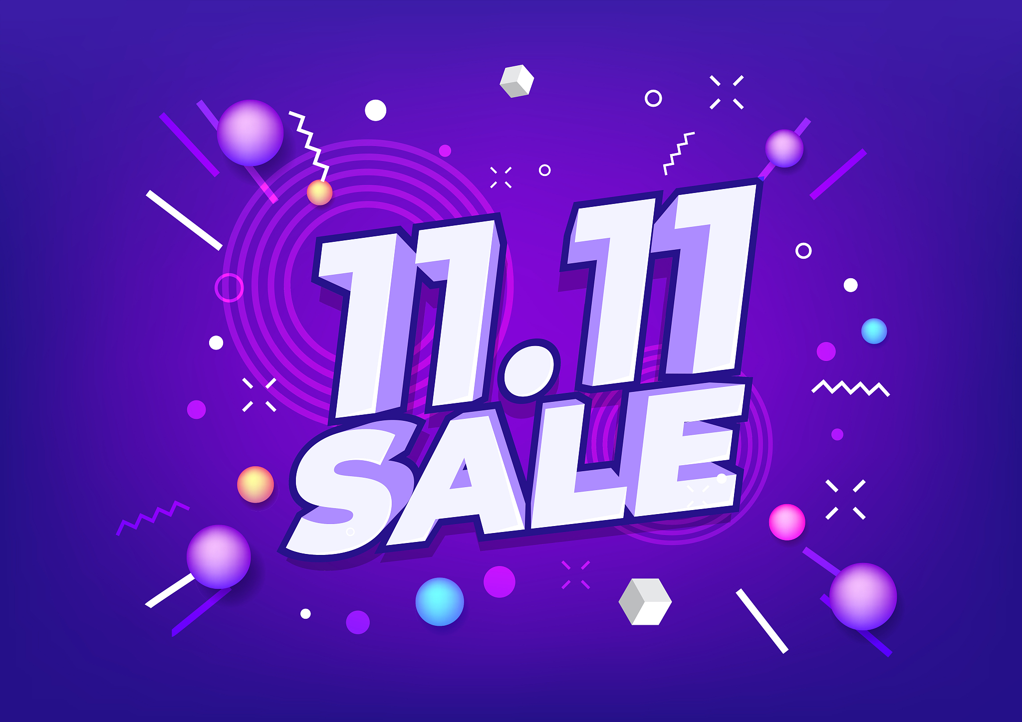 11.11 shopping day sale poster or flyer design. global shopping 