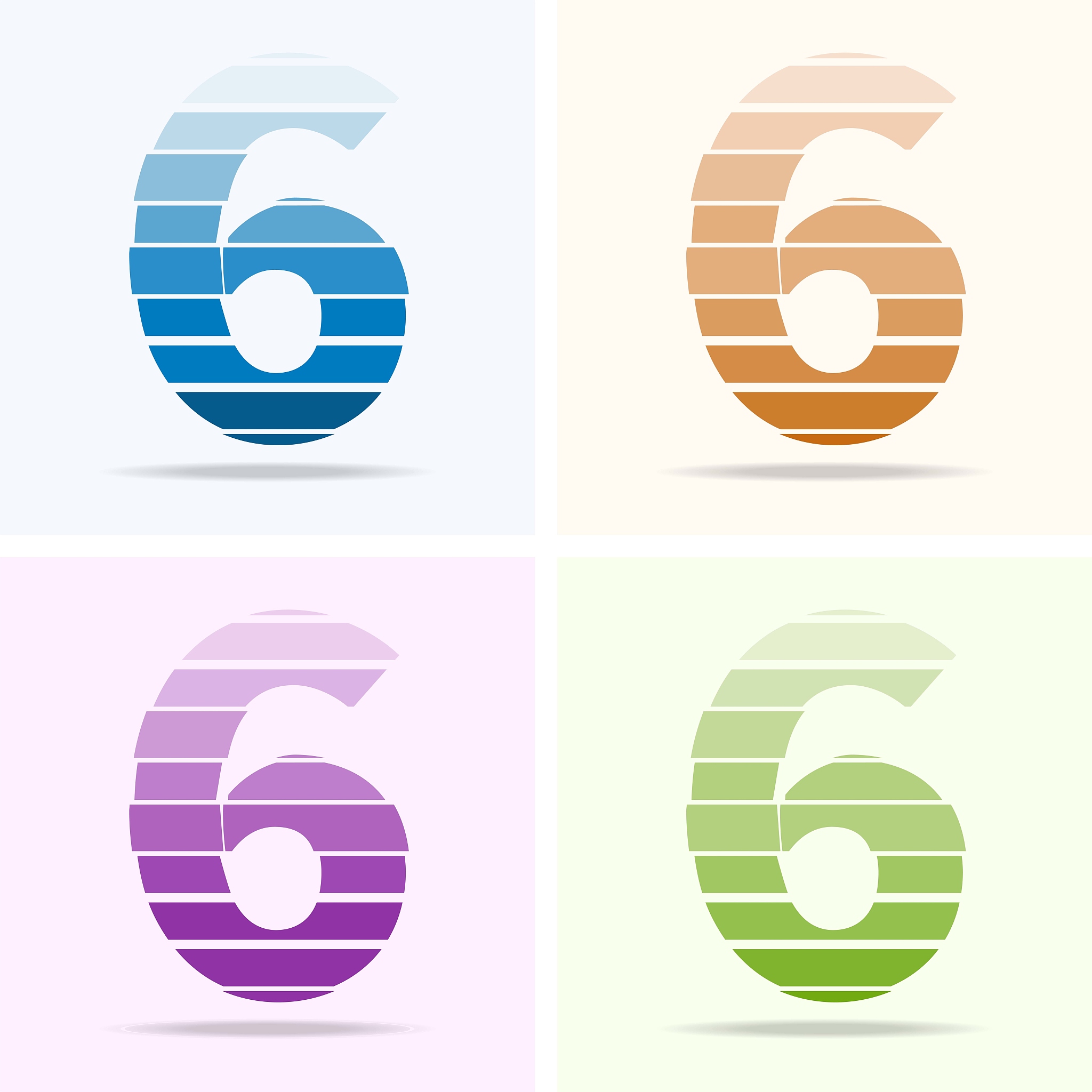 number 6 logo design set