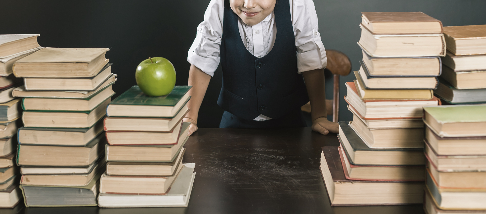 old photo of back to school, september. your school girl