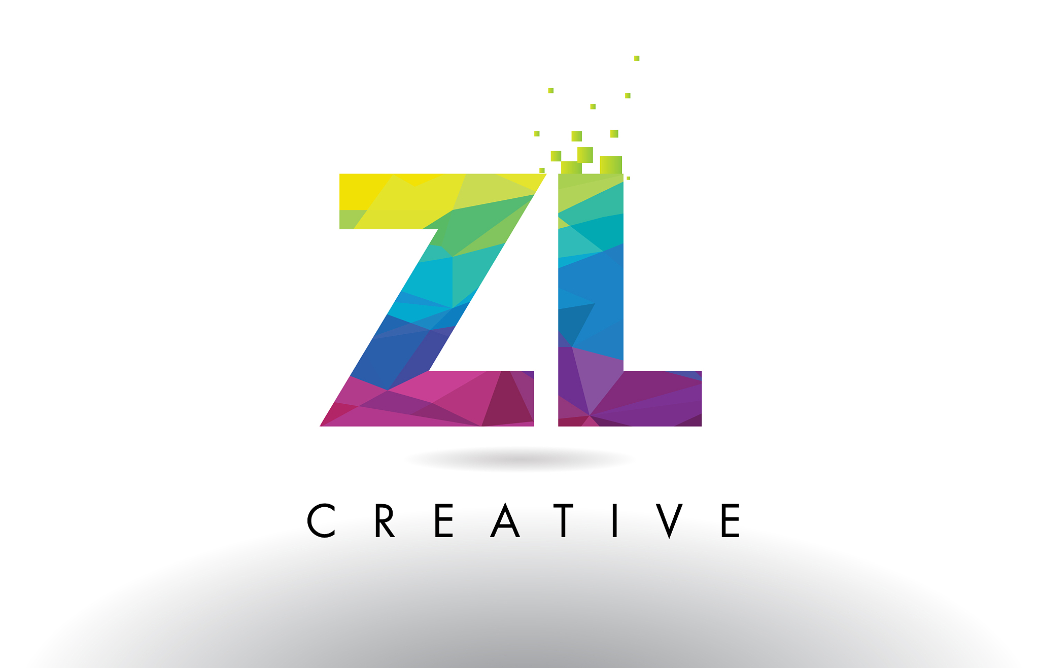 zl z l colorful letter origami triangles design