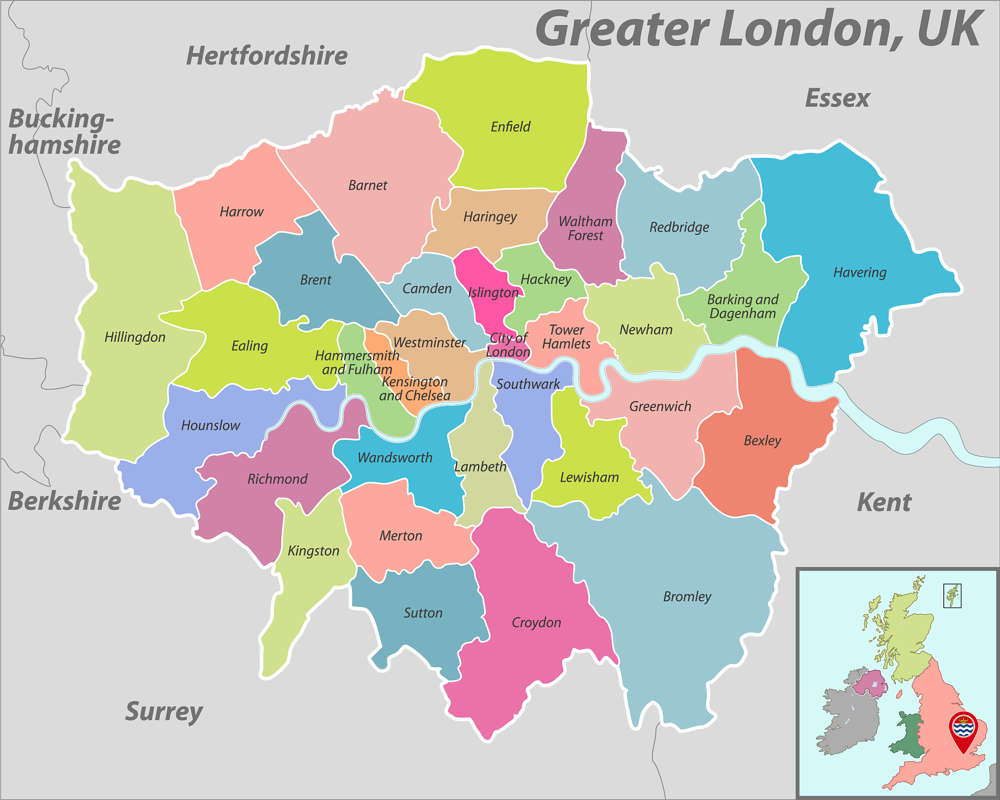 map greater london uk
