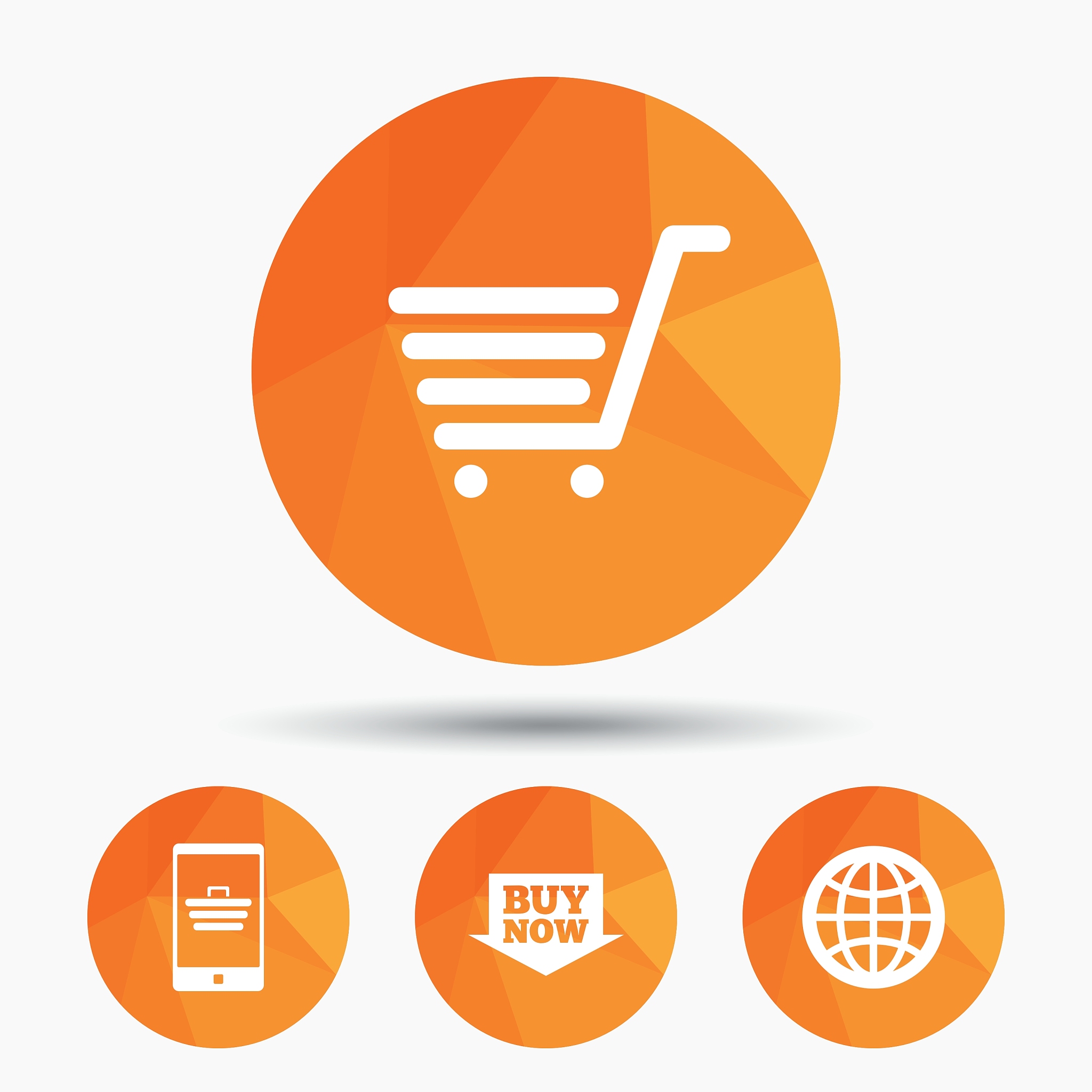 online shopping icons smartphone cart buy