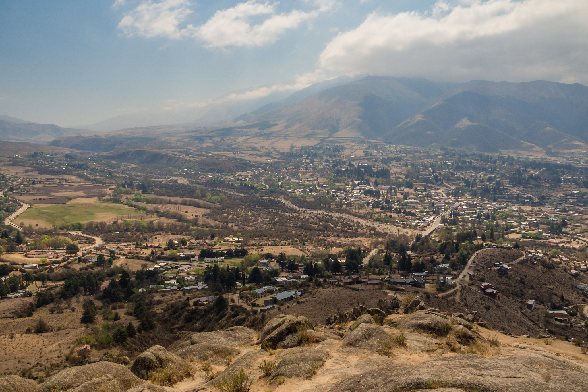 landscape of tafi del valle from cerro de la cruz, argentina. no