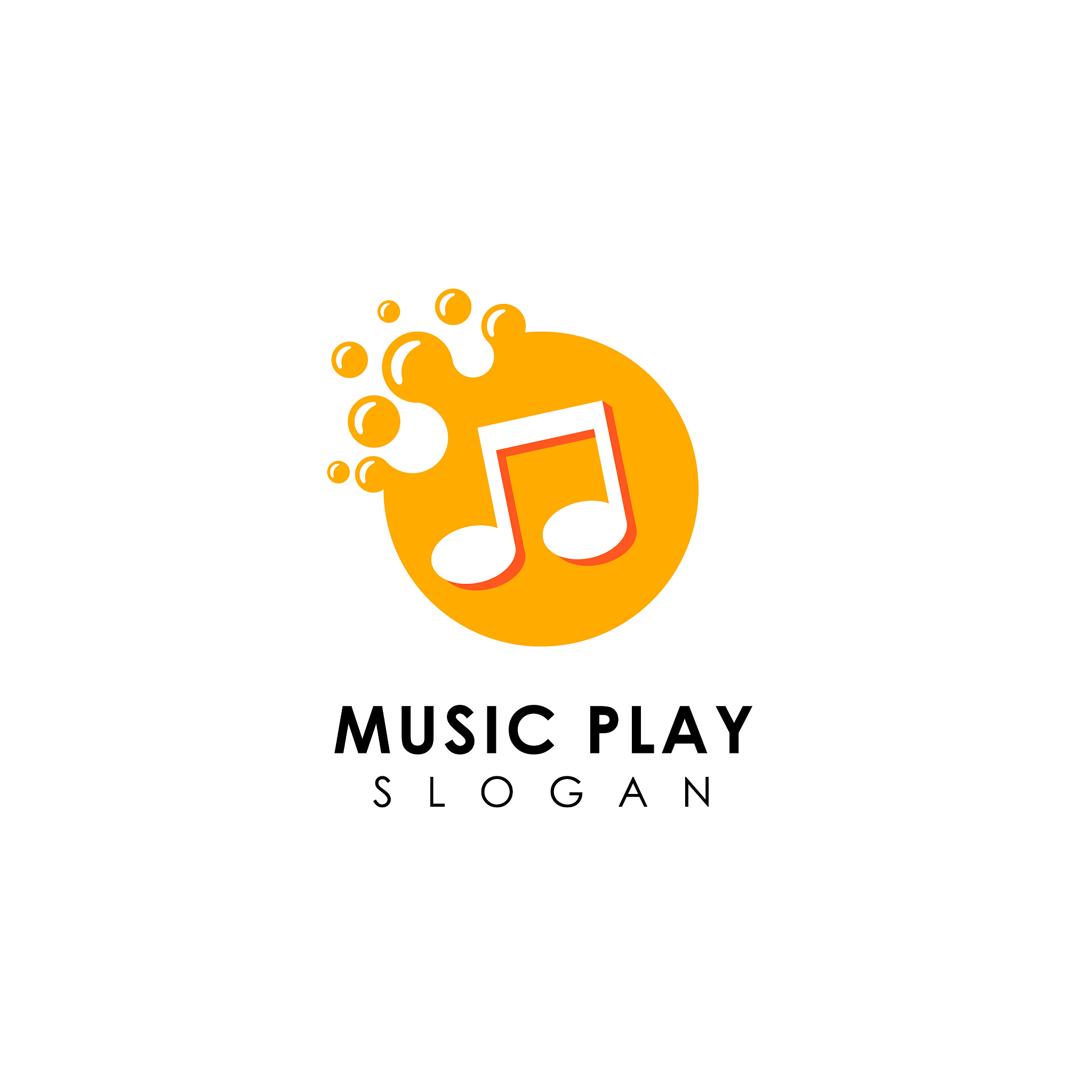 dots music logo design flat music note symbol