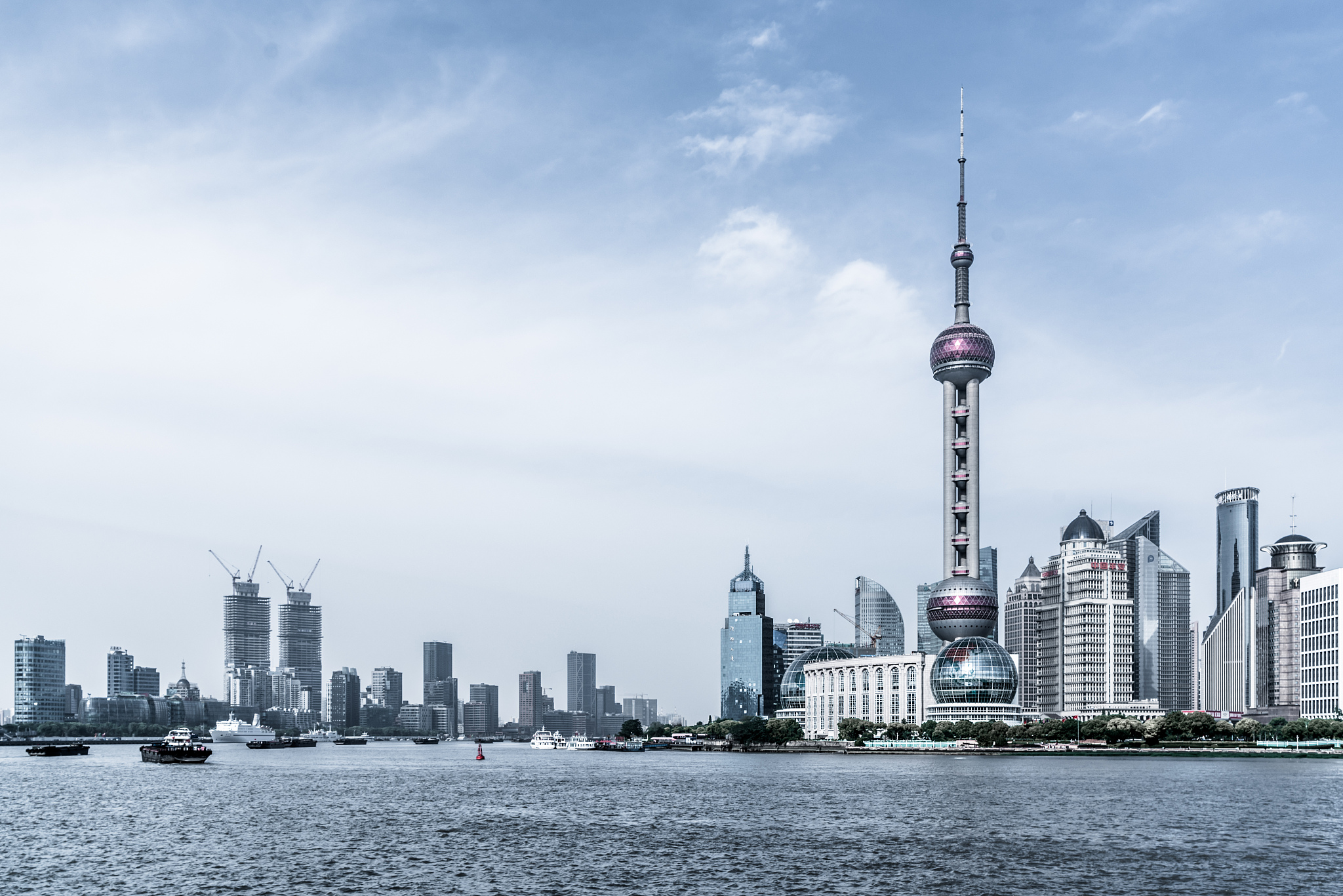 shanghai skyline in daytime
