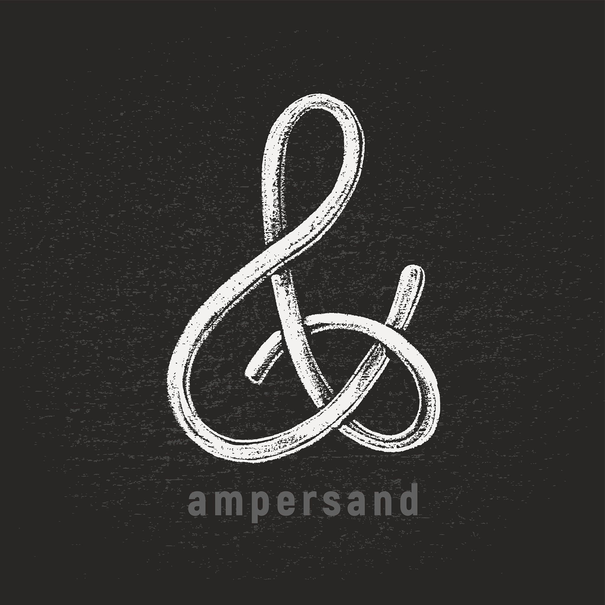 ampersand. vector chalk drawn symbol on blackboard