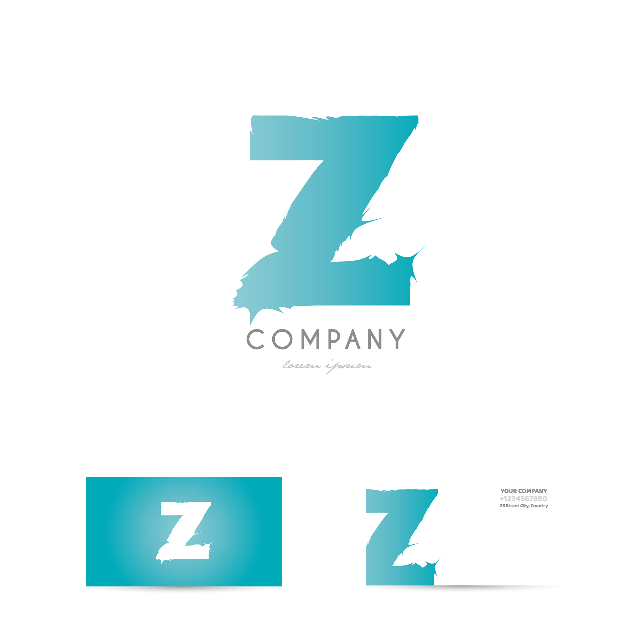 z blue letter alphabet logo icon design