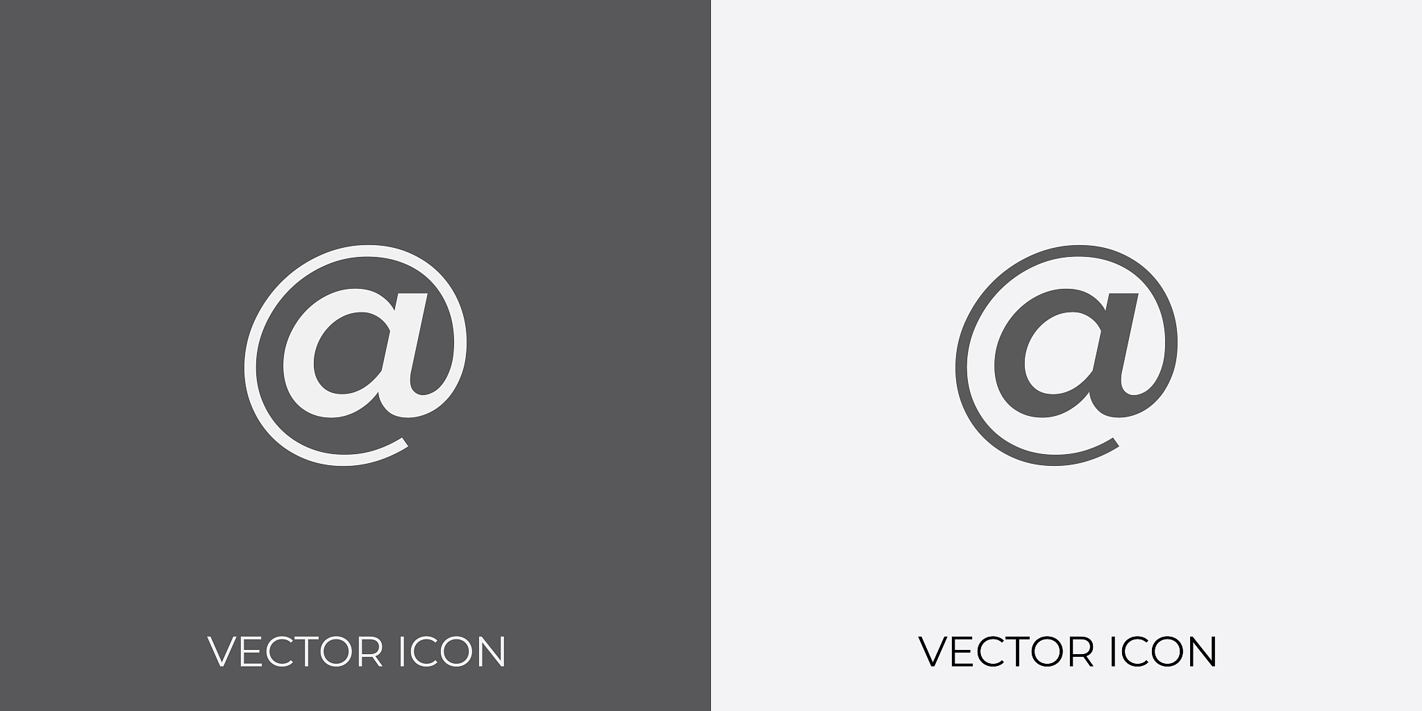 light & dark gray icon of mail address for mobile, software & ap