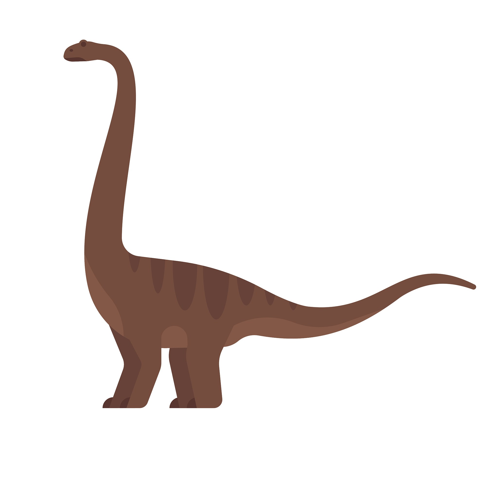 vector flat style illustration of prehistoric animal - brontosau