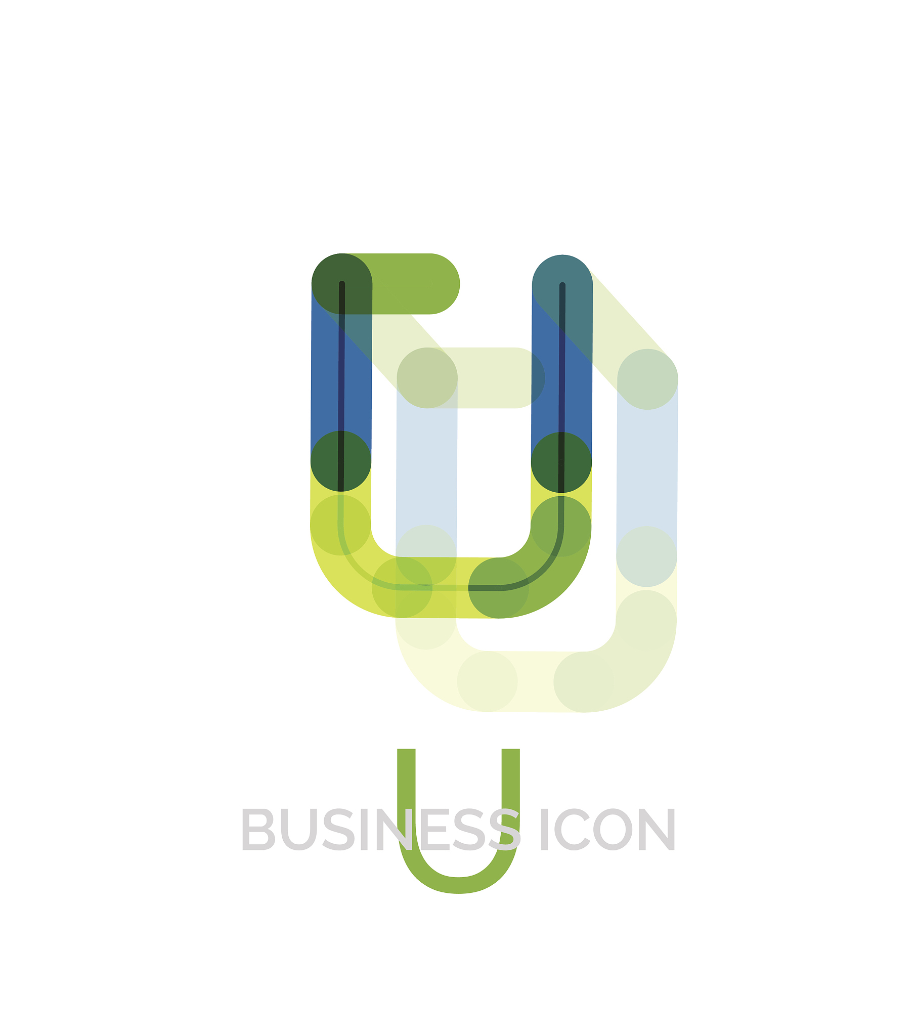 minimal u font or letter icon design