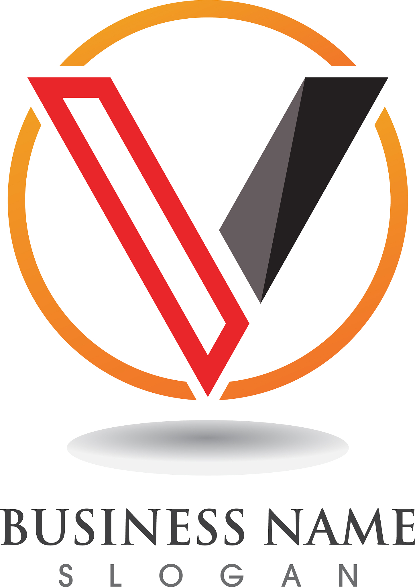 v logo business letter icons