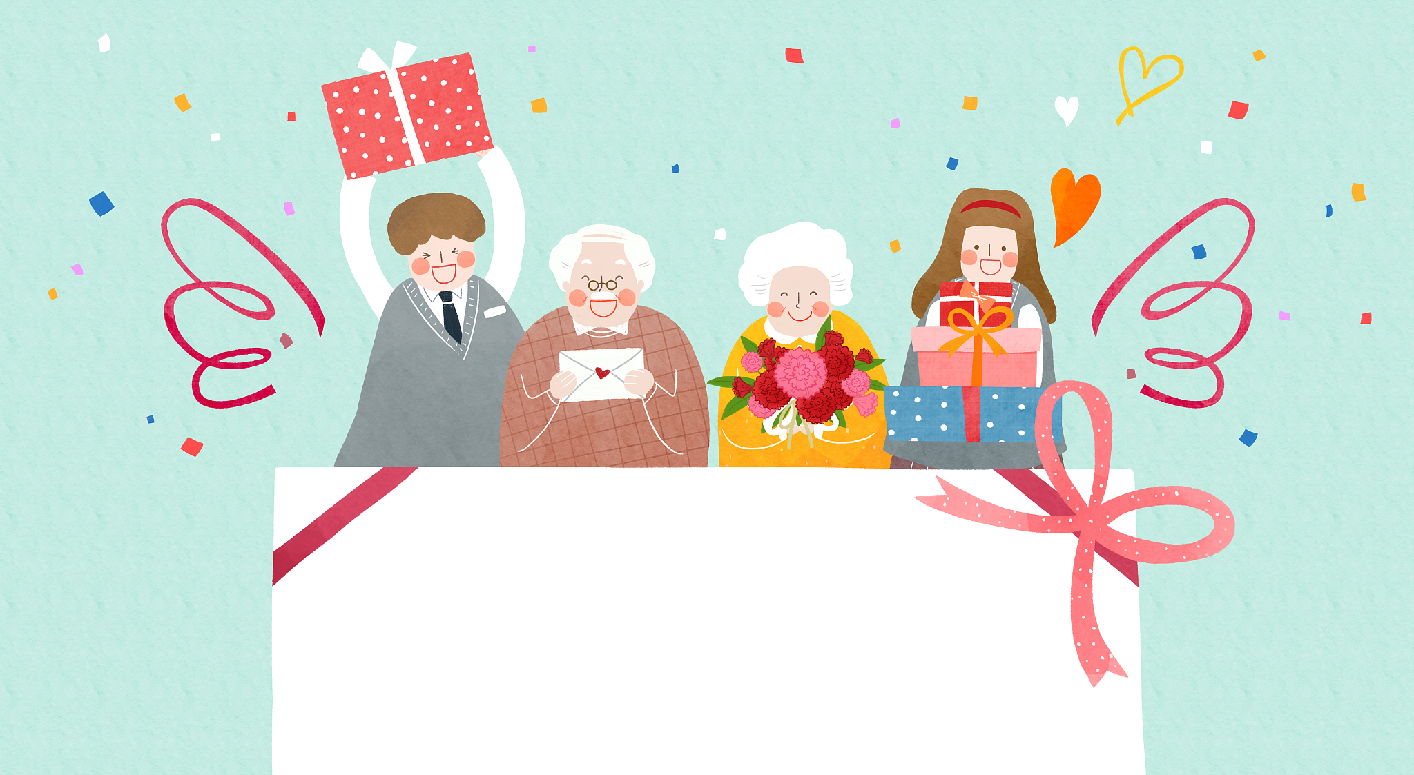 把下面文字的意思修饰一下：父母60多岁了还在工作很辛苦父母对孩子的爱太伟大了