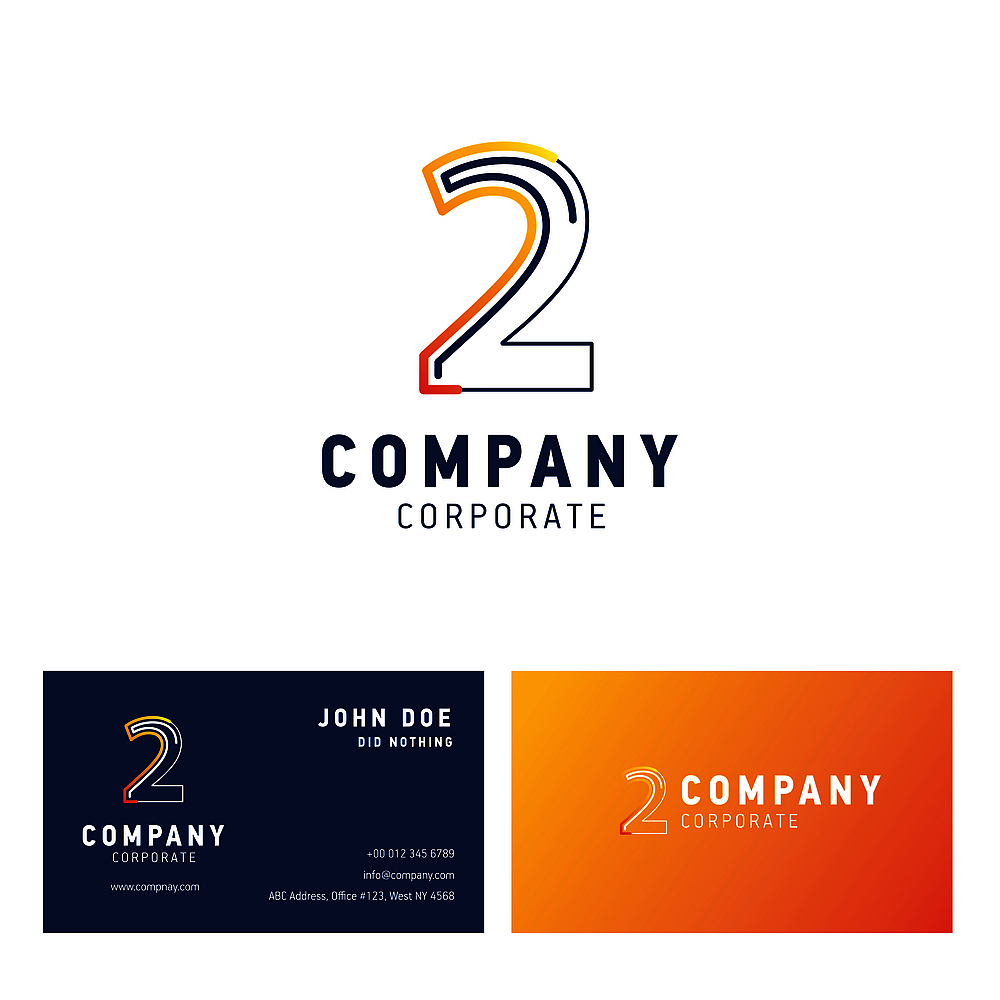 2 company logo design vector
