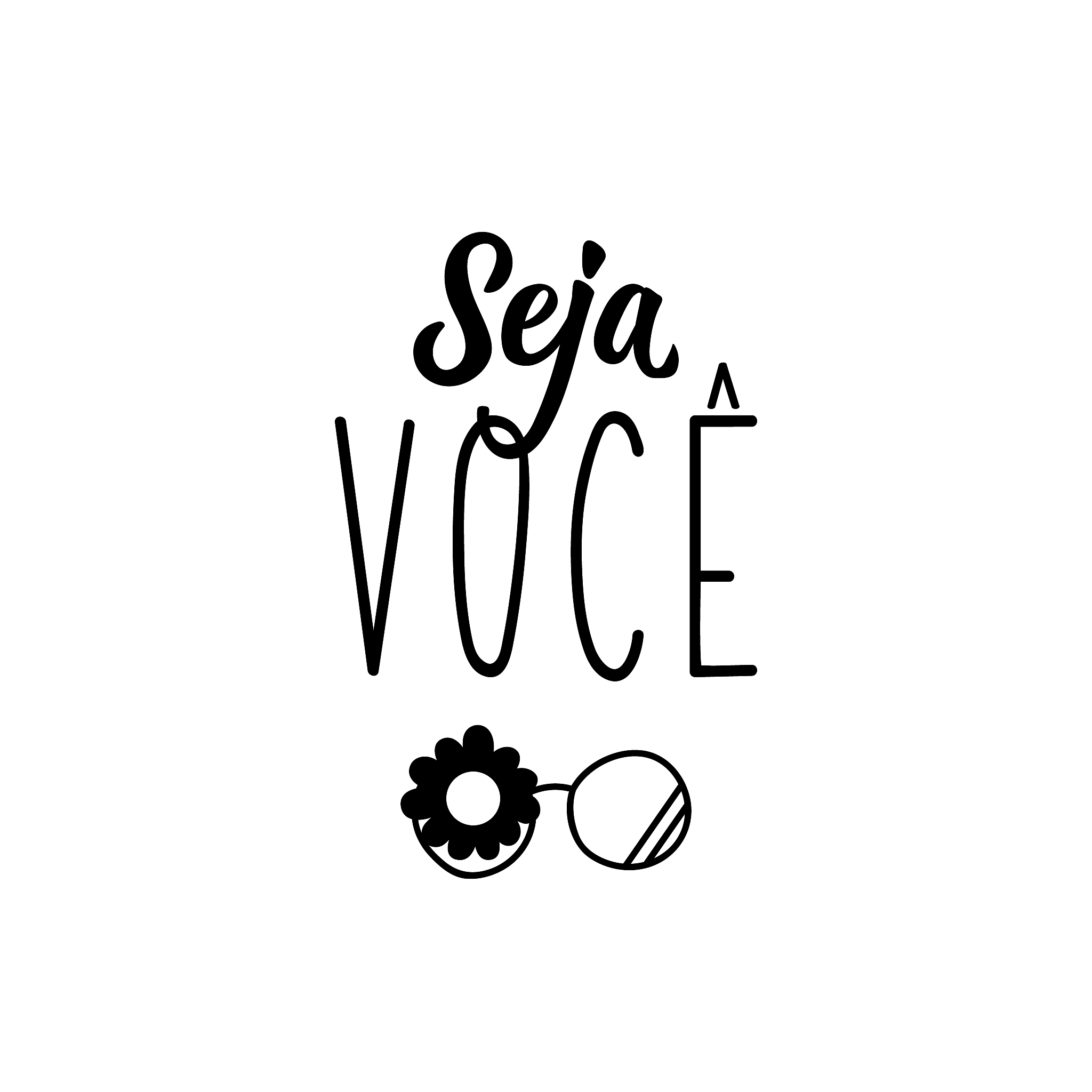 be you in portuguese. ink illustration with hand-drawn lettering
