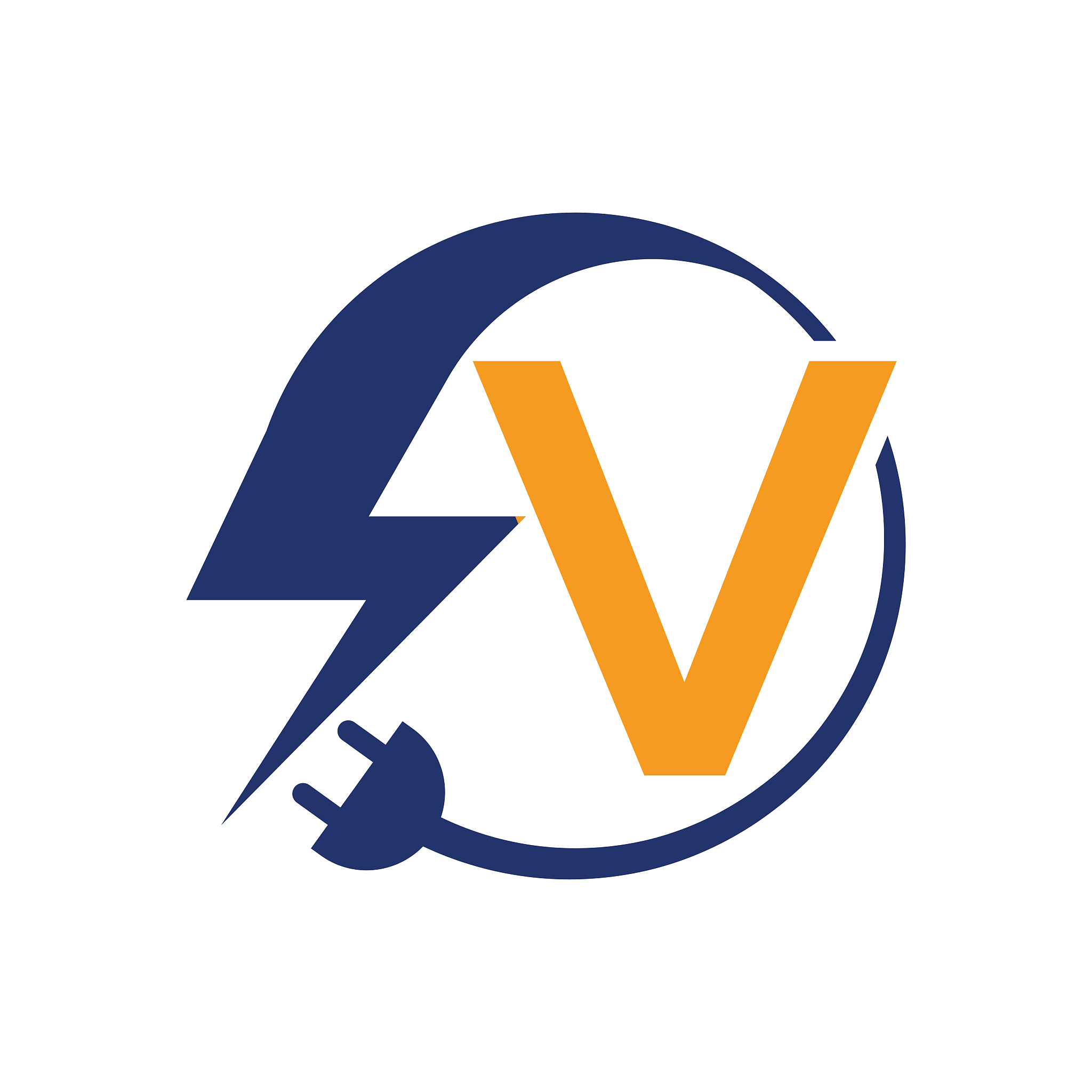 electricity logo template, lighting bolt sign symbol