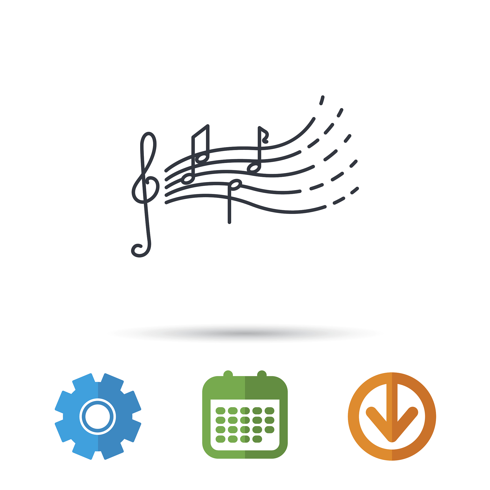 songs for kids icon. musical notes, melody sign.