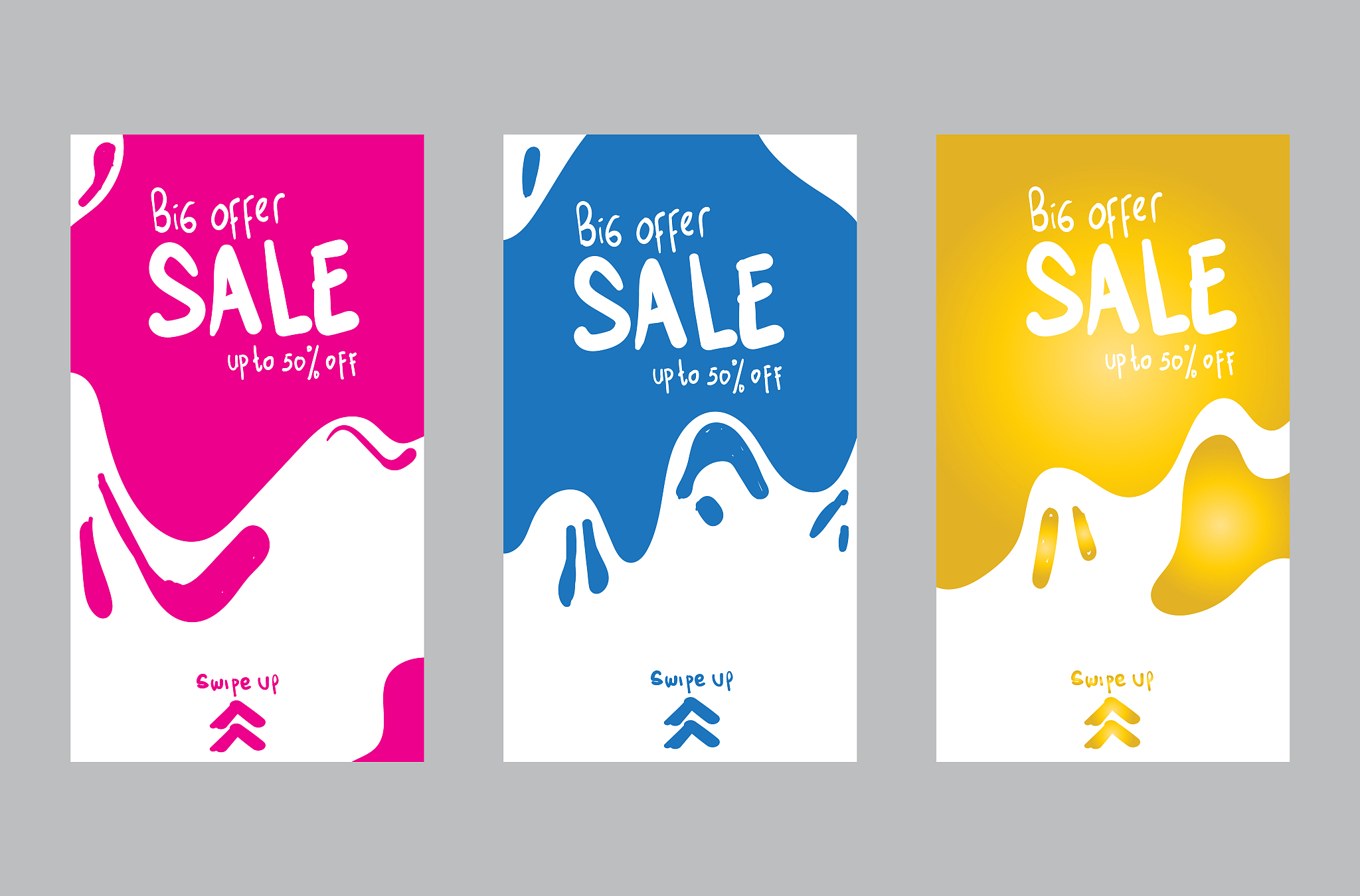 hand drawn dynamic modern fluid mobile for sale banners template