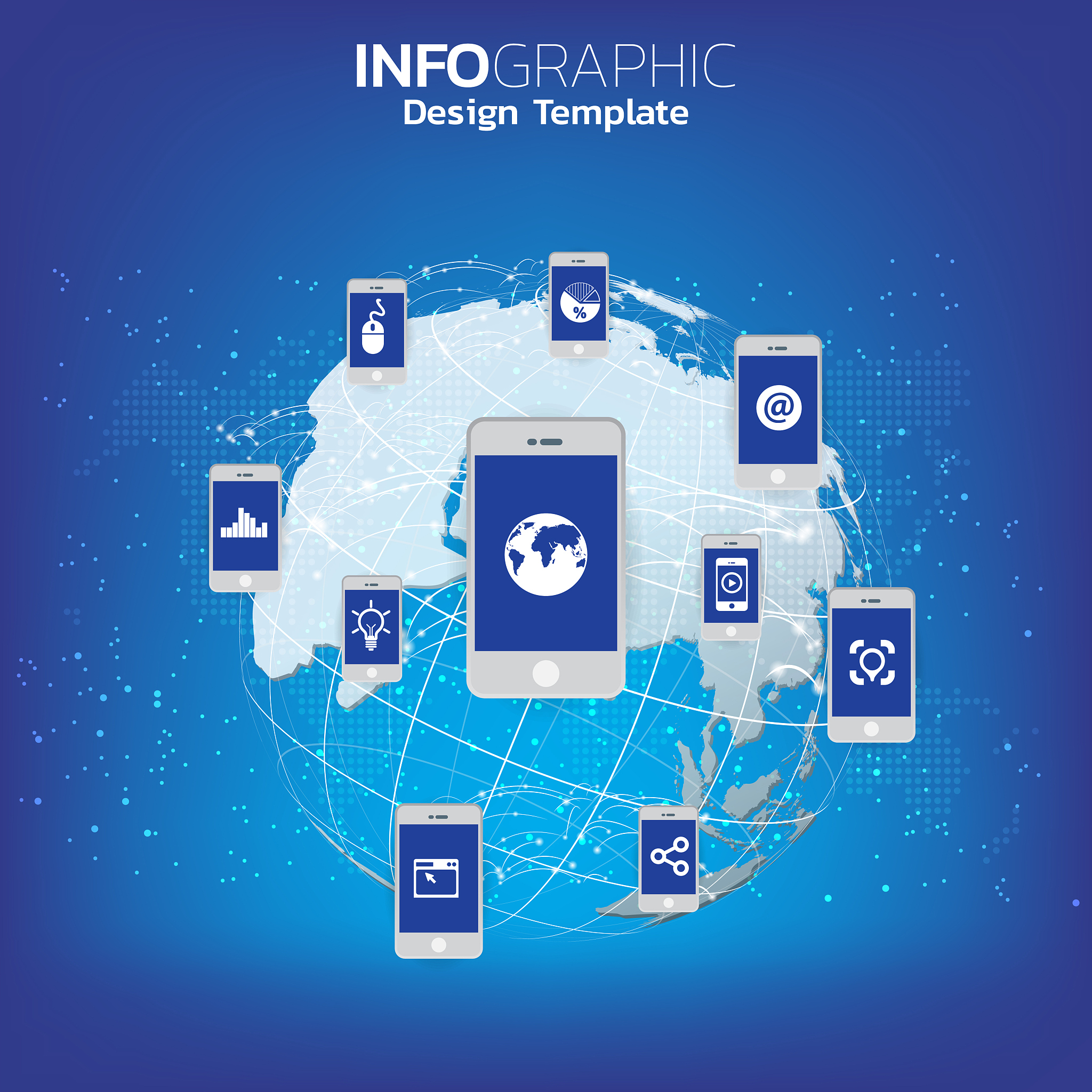 big data and mobility concept with connected devices like smart 