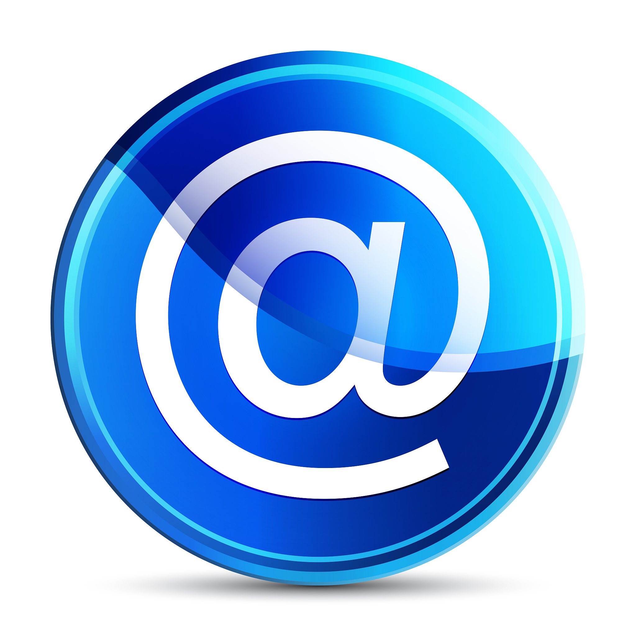 email address icon glassy vibrant sky blue round button illustra