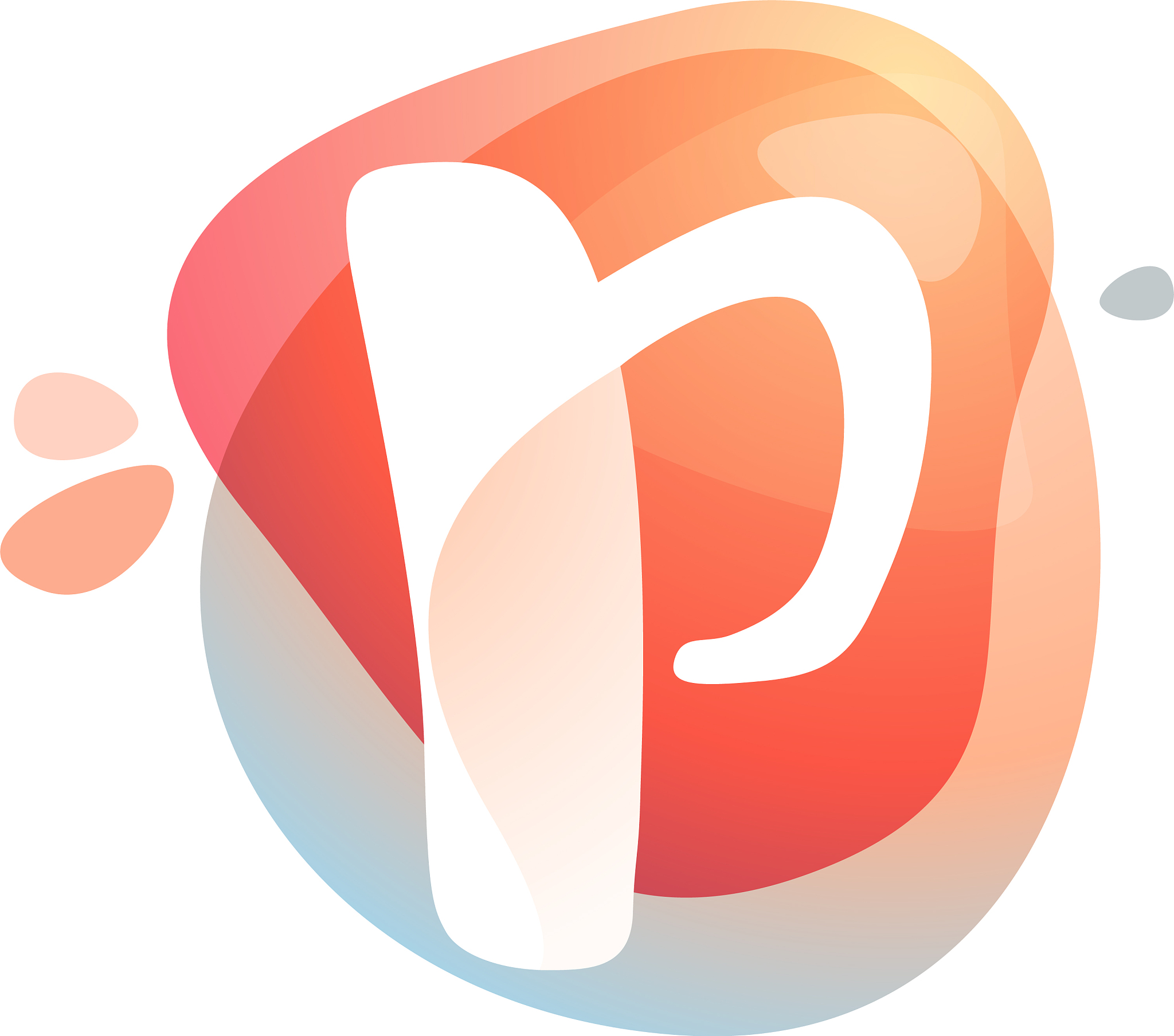p letter logo at colorful watercolor splash