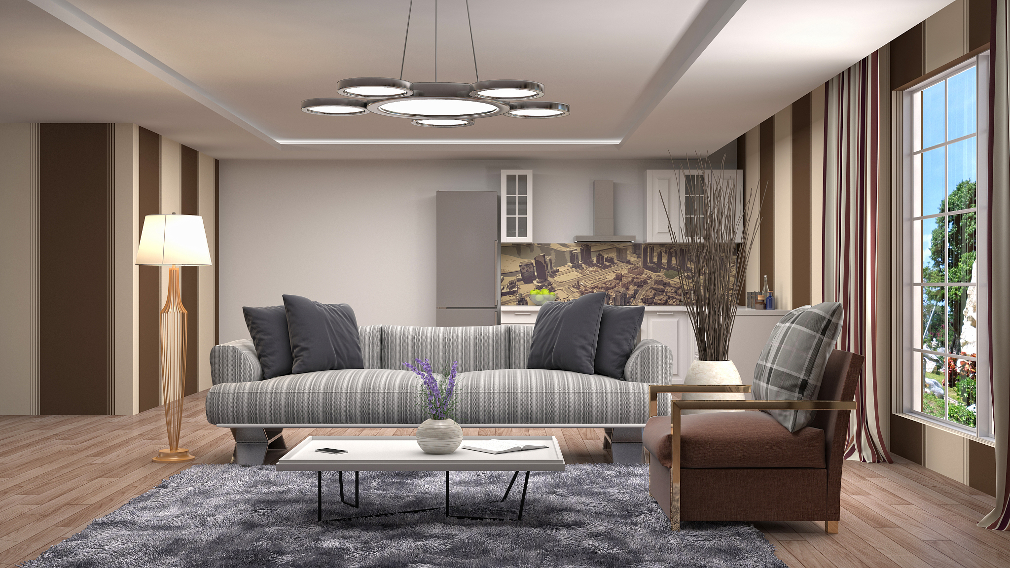 interior living room. 3d illustration
