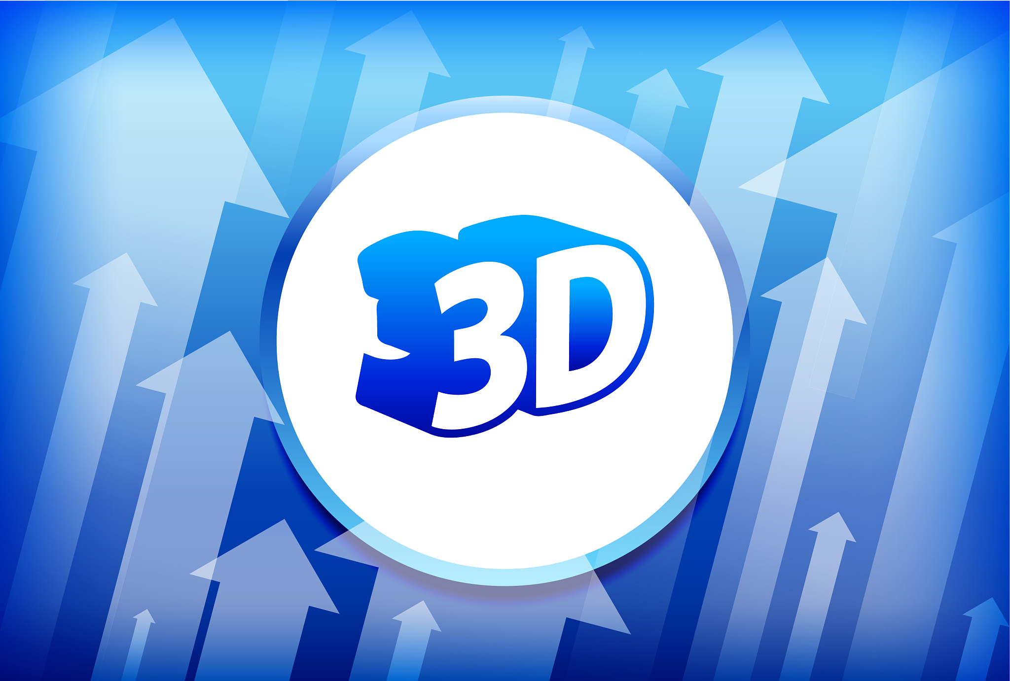 3d blue up arrows background