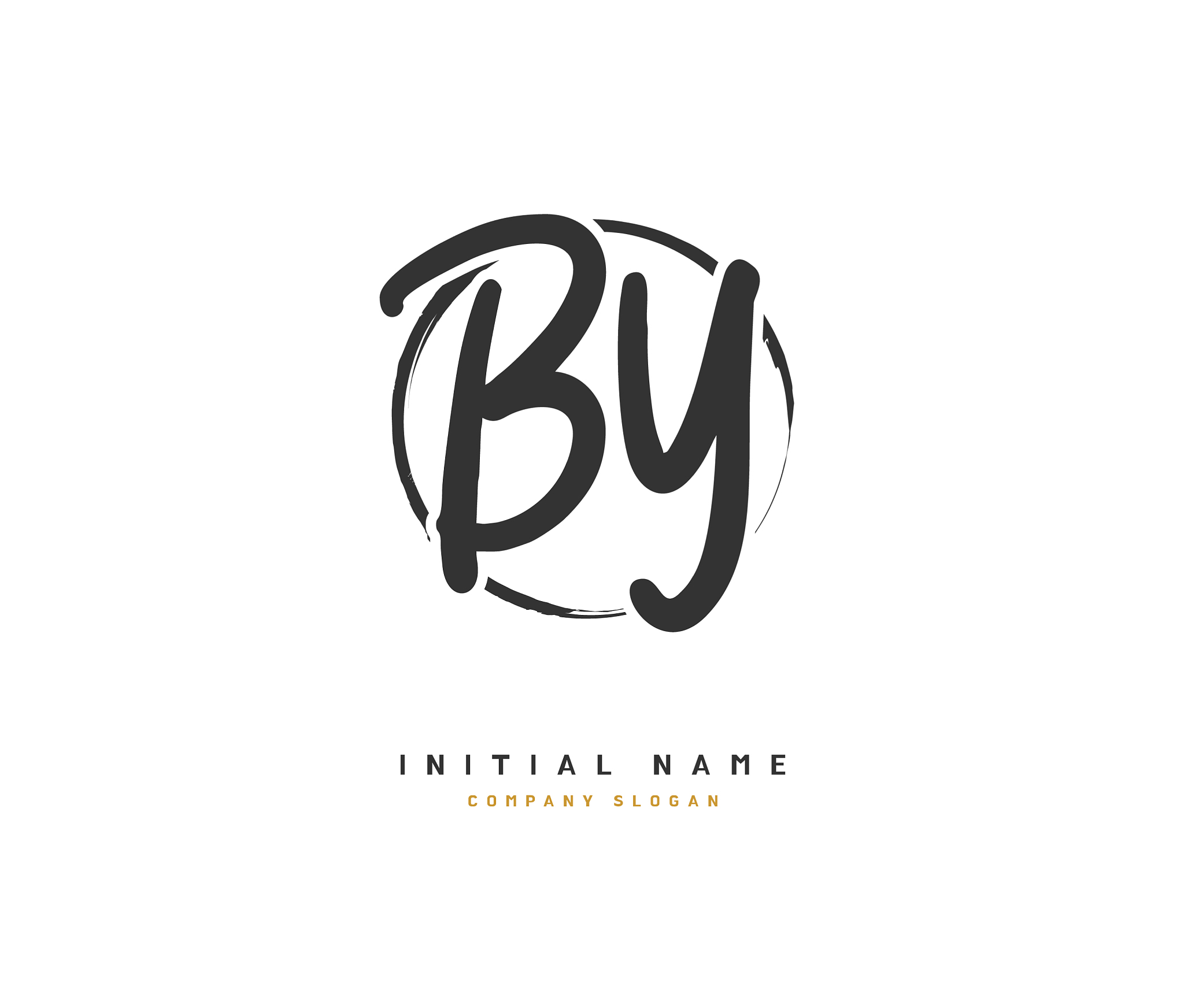 b y beauty initial logo handwriting logo of