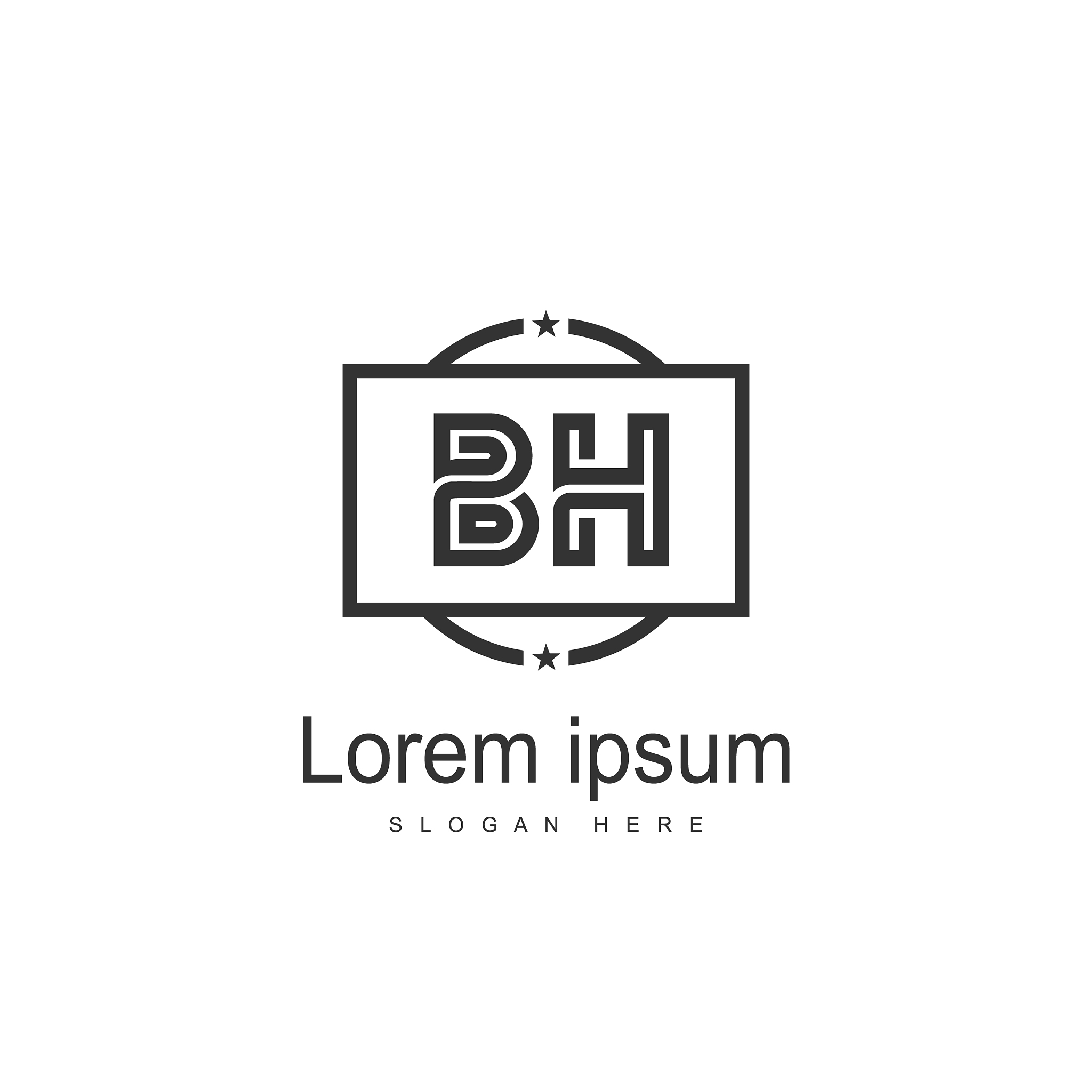 letter logo bh template design