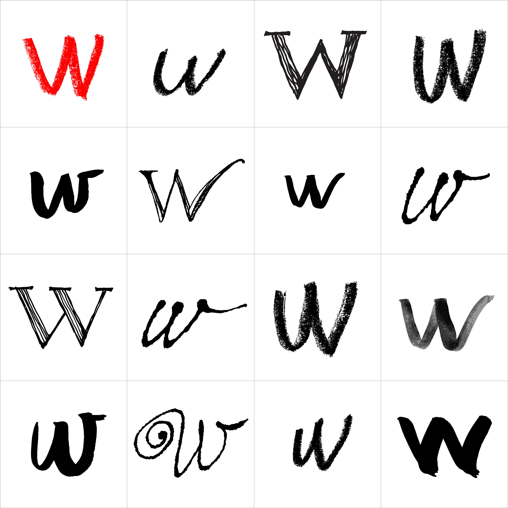 hand drawn letters.